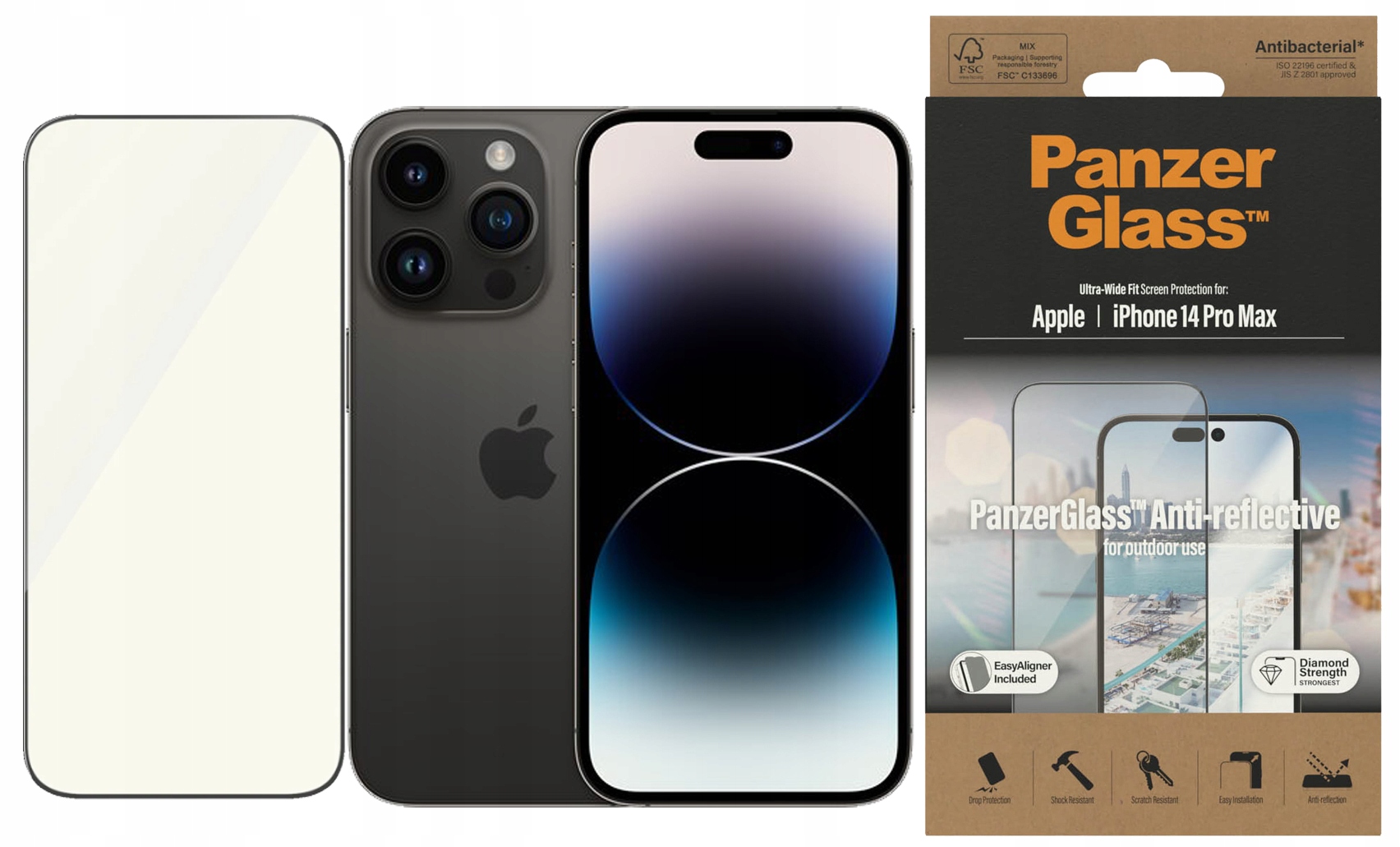 PanzerGlass Antireflexní sklo Ultra-Wide Fit EasyAligner pro iPhone 14 Pro Max