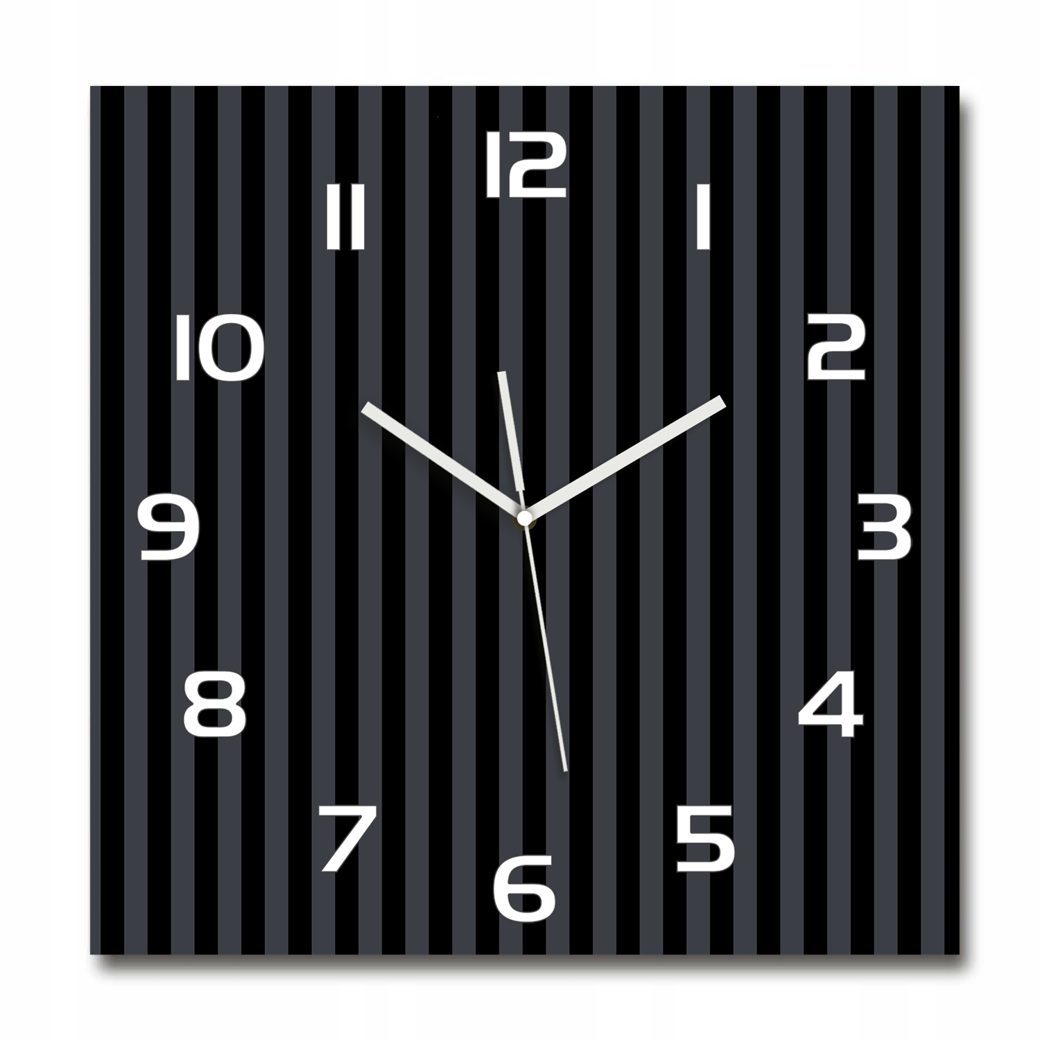 

Wiszący szklany zegar Czarno-szare paski 60x60 cm