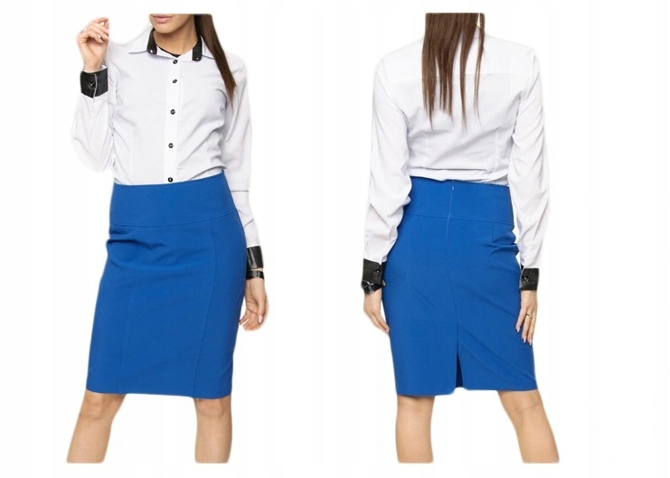 ELEGANCKA GŁADKA SPÓDNICA OŁÓWKOWA CHABROWA r.48