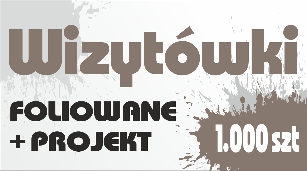 

Wizytówki Dwustronne 1000 szt Projekt Folia