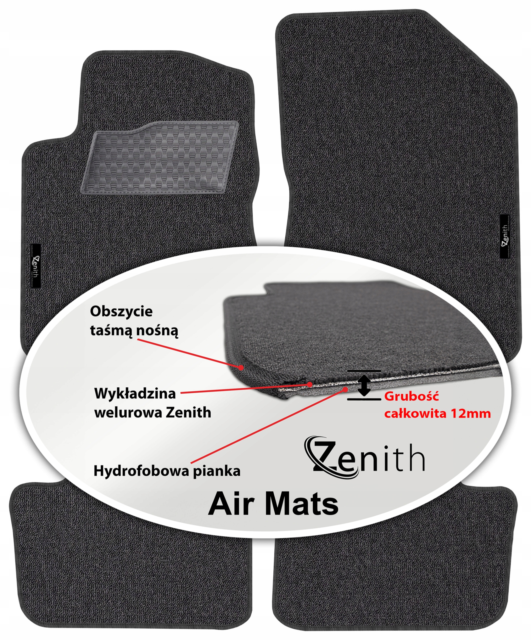 Peugeot 2008 I 2012-2019 Velúrové koberčeky do auta Zenith Air Mats