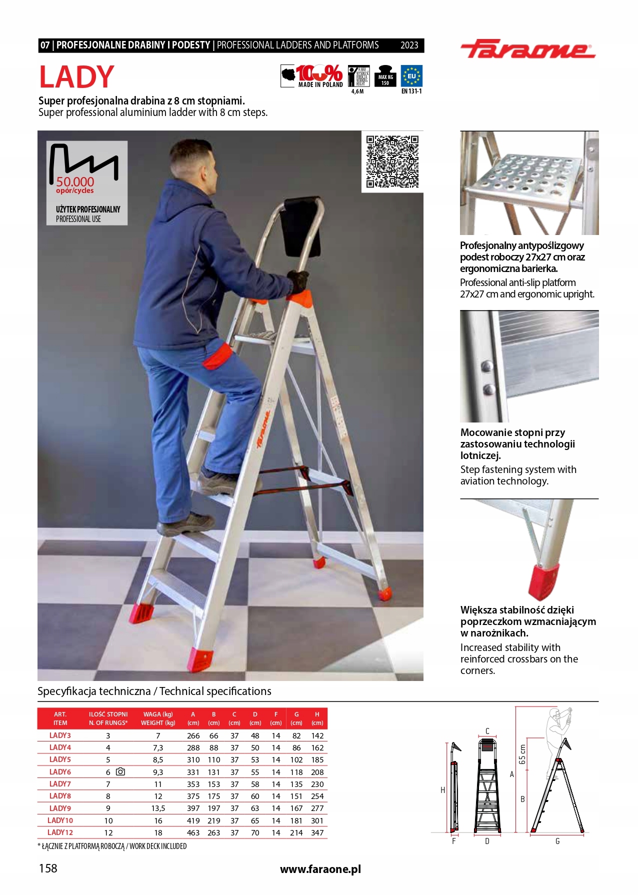 Žebřík 5 Stupňů LADY5 Pro Domácí Dílny