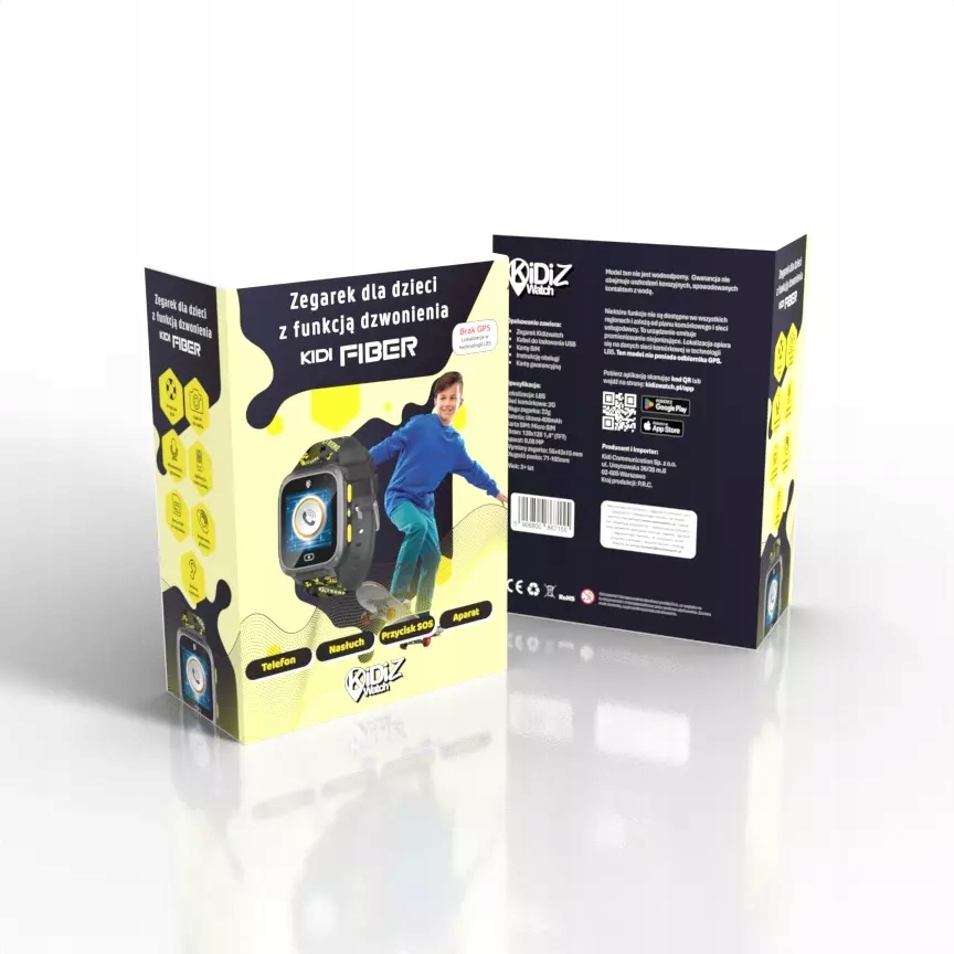 Chytré Hodinky pro dítě KiDiZ Fiber žluté