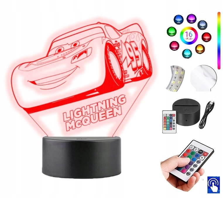 

Lampka na biurko Zygzak McQueen Auta Led Plexido