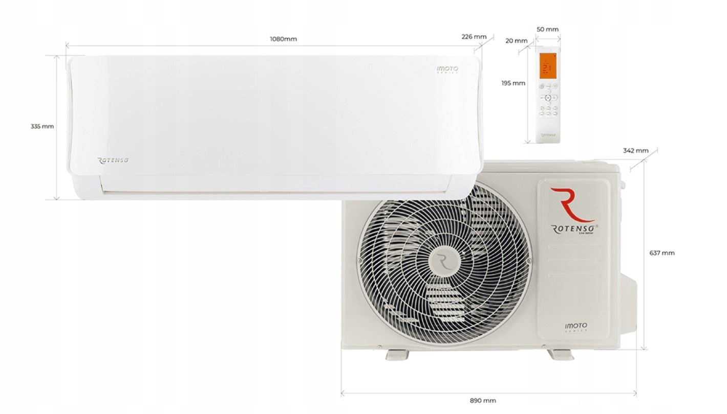 KLIMATYZATOR ROTENSO IMOTO 7,3KW SERIA X Klasa energetyczna- chłodzenie A+++