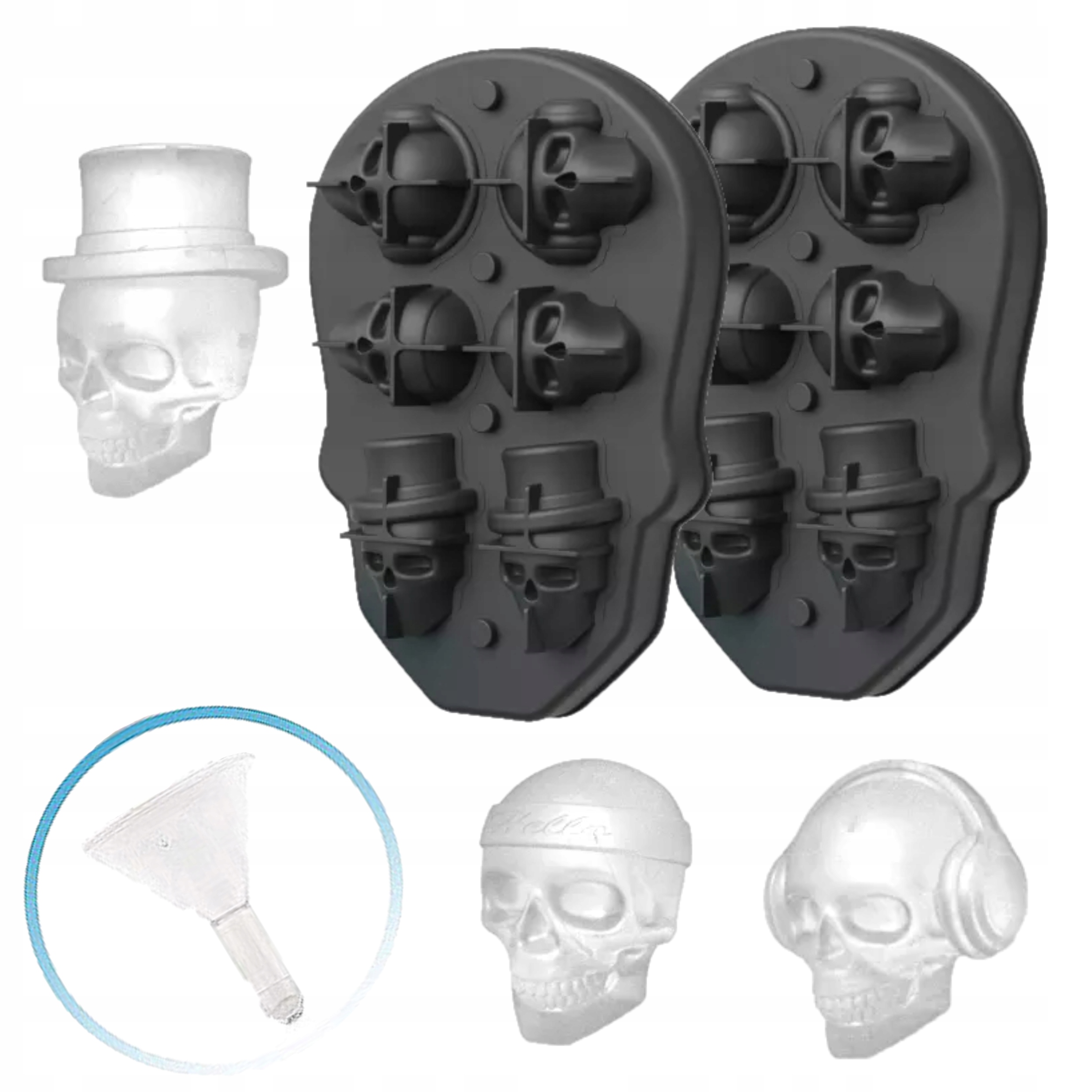 

Silikonowa Forma do lodu Czaszki 3D Lejek 6szt