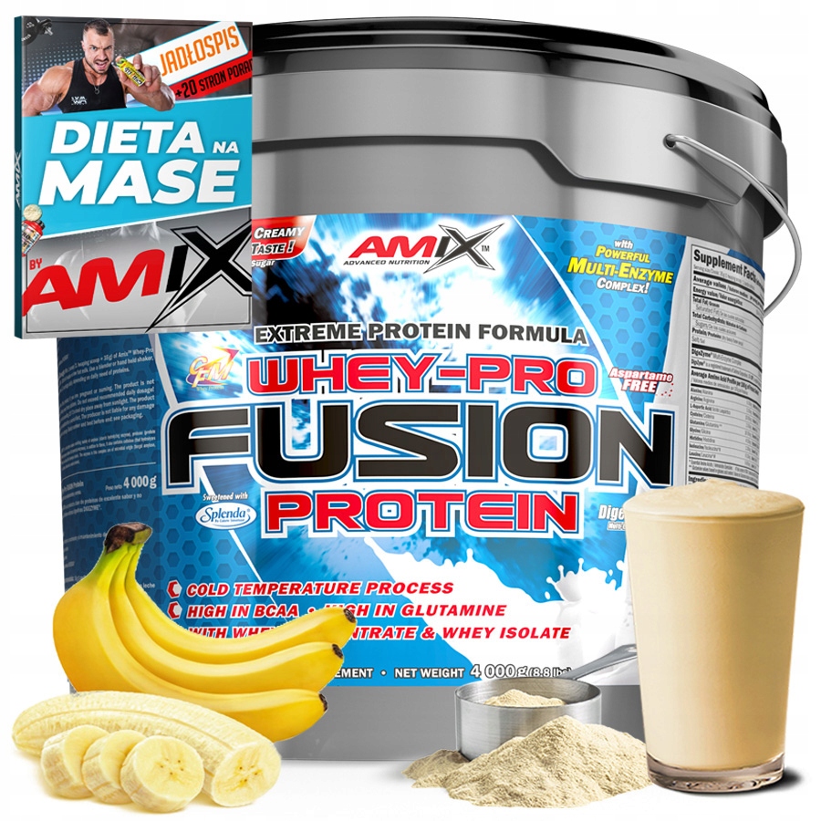 Protein Wpc Wpi syrovátkový protein izolát Cfm banán 4 kg 114 porcí