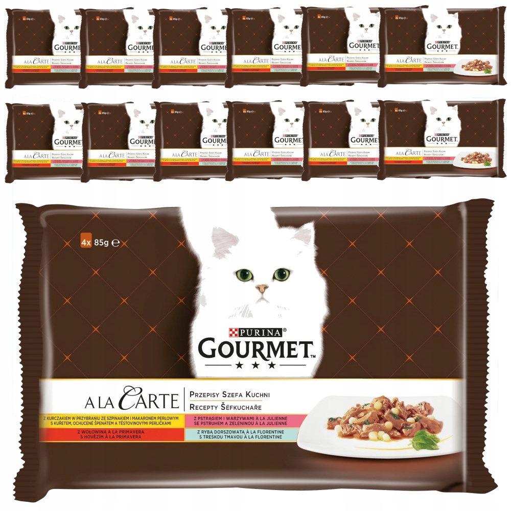 Levně Purina Gourmet Krmivo MIX 4 Příchutí Pro Kočky 52x85 g