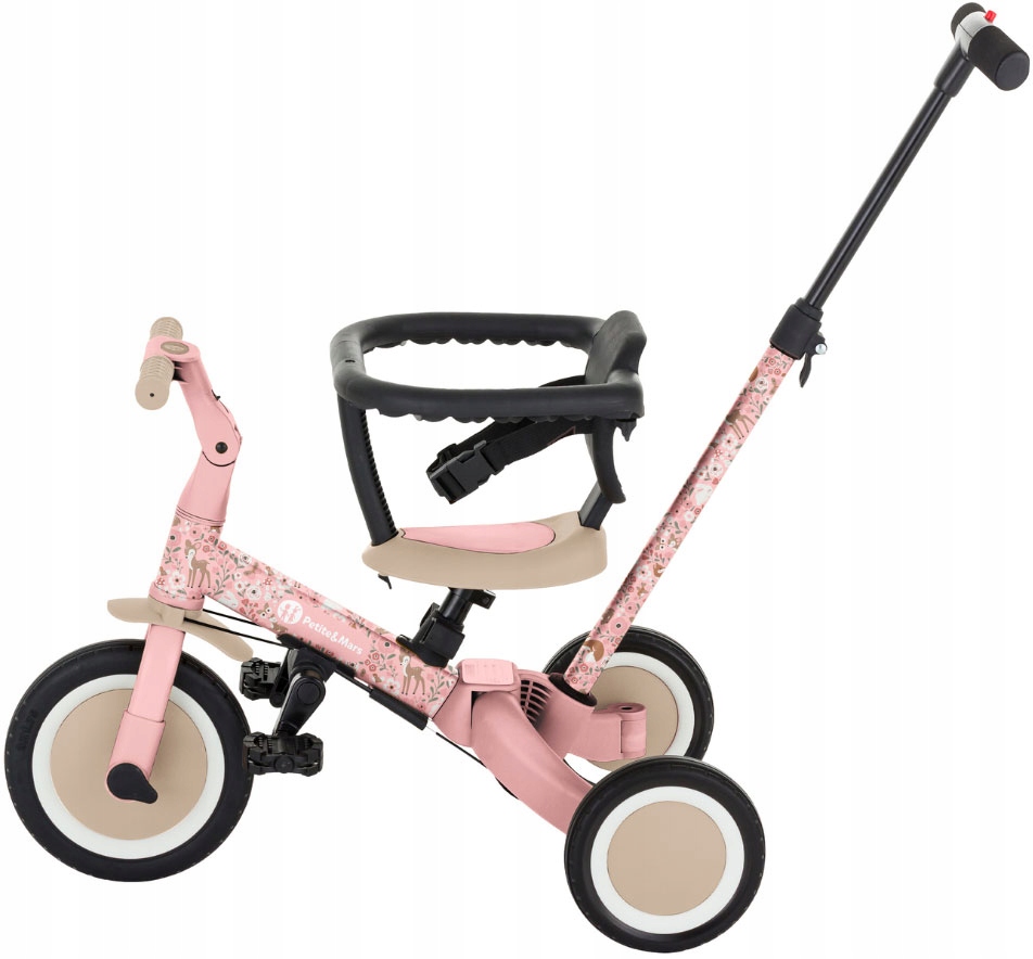 Petite&Mars Turbo wielofunkcyjny rowerek trójkołowy 5w1 Le Rosy Wildern