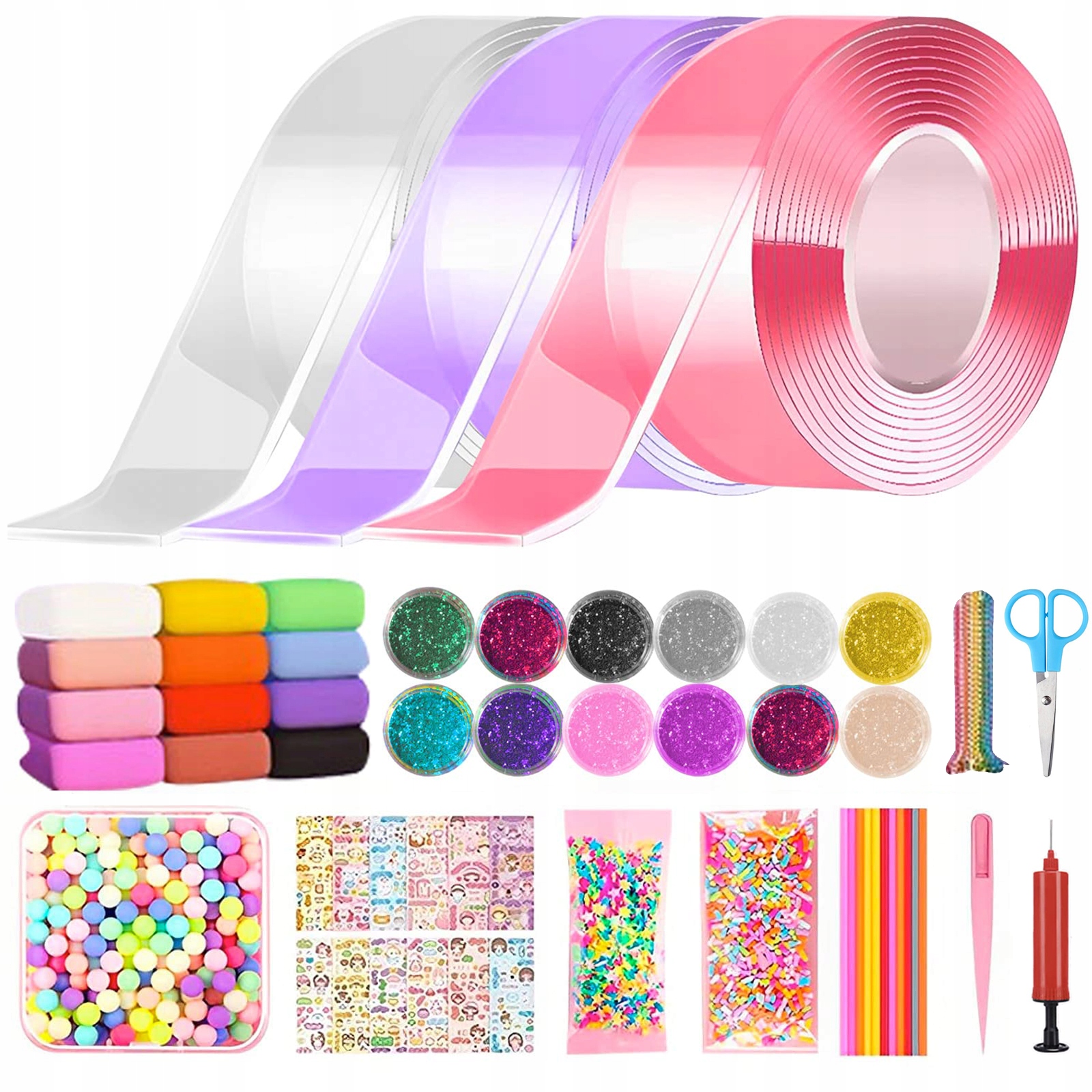 3× Zestaw Diy Do Robienia Dużych Baniek Bańki Dla Dzieci Taśma Nano