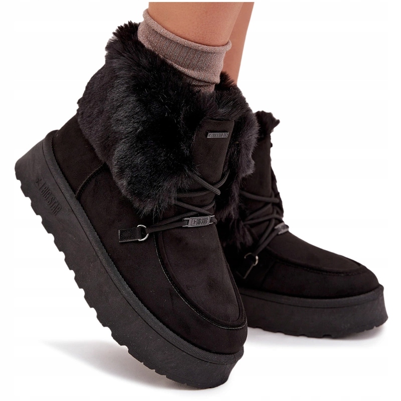 Dámské Sněhule Na Platformě S Kožíškem Big Star SS274113 Černé 39