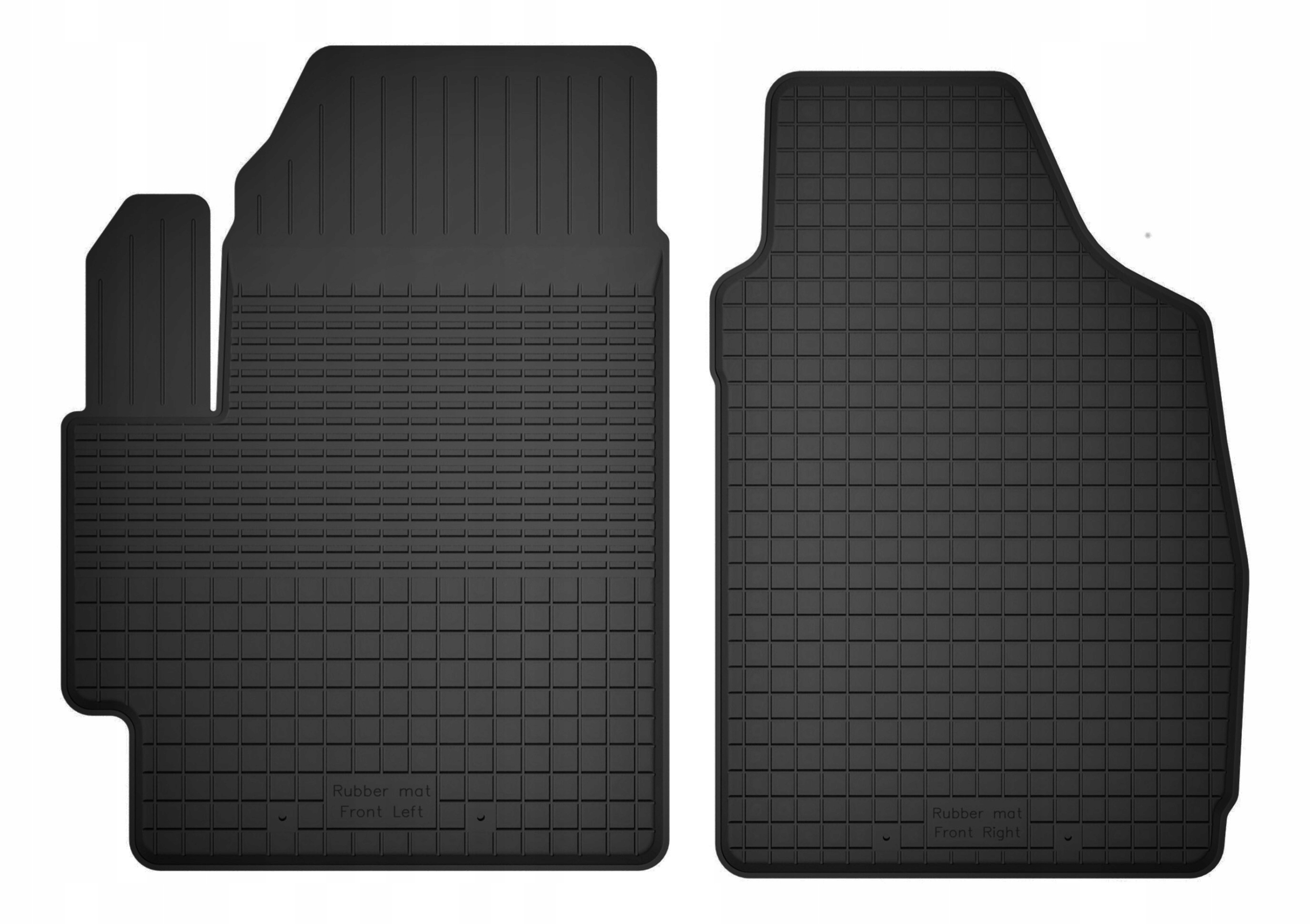 Dywaniki Samochodowe Gumowe Czarne Korytkowe rant 2CM Komplet Przednie