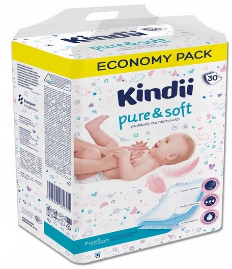 Kindii PODKŁADY DO PRZEWIJANIA 60x40 cm 30 szt.