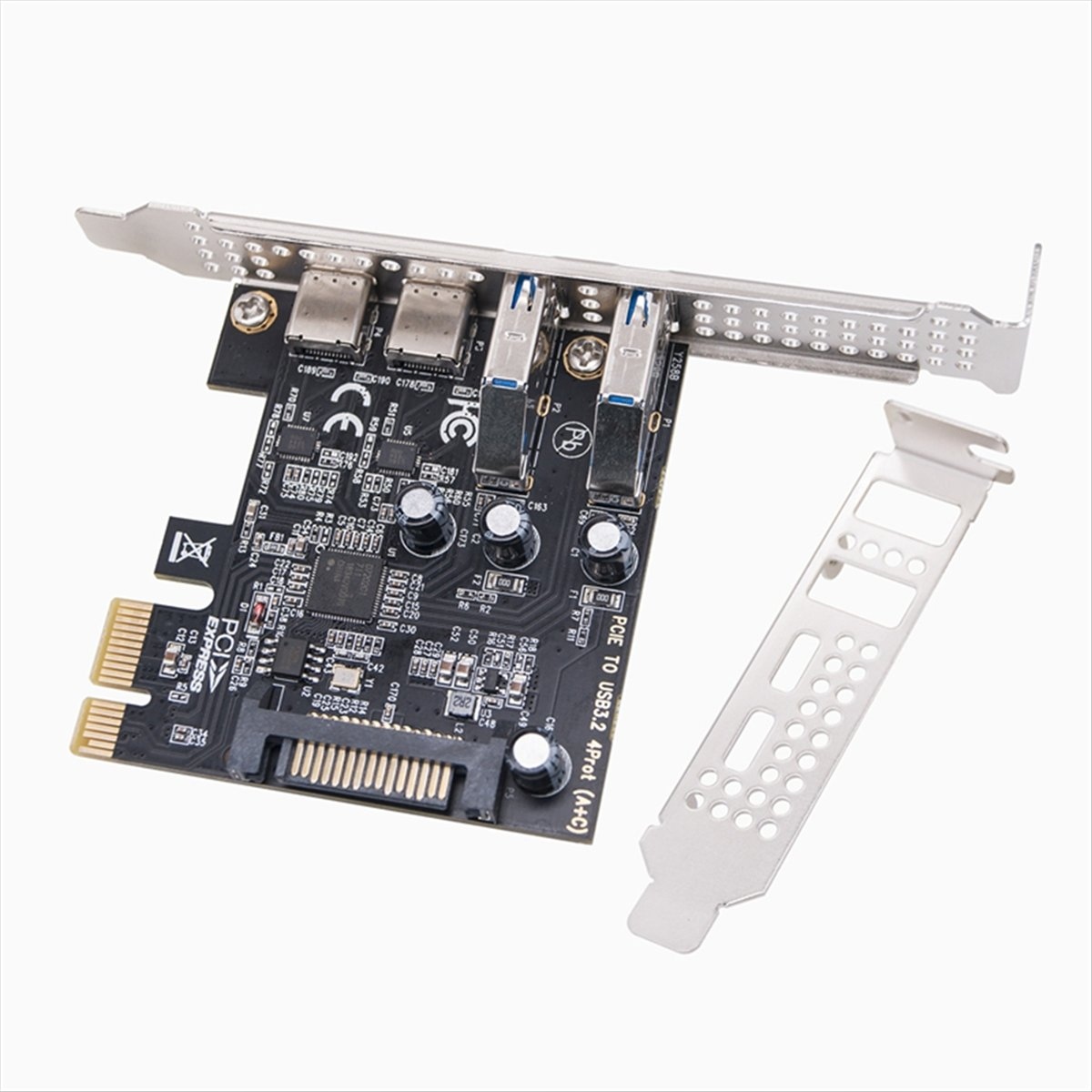 Karta adapter kontroler PCI Express USB 3.2 PCIe - 2x USB A + 2x USB C