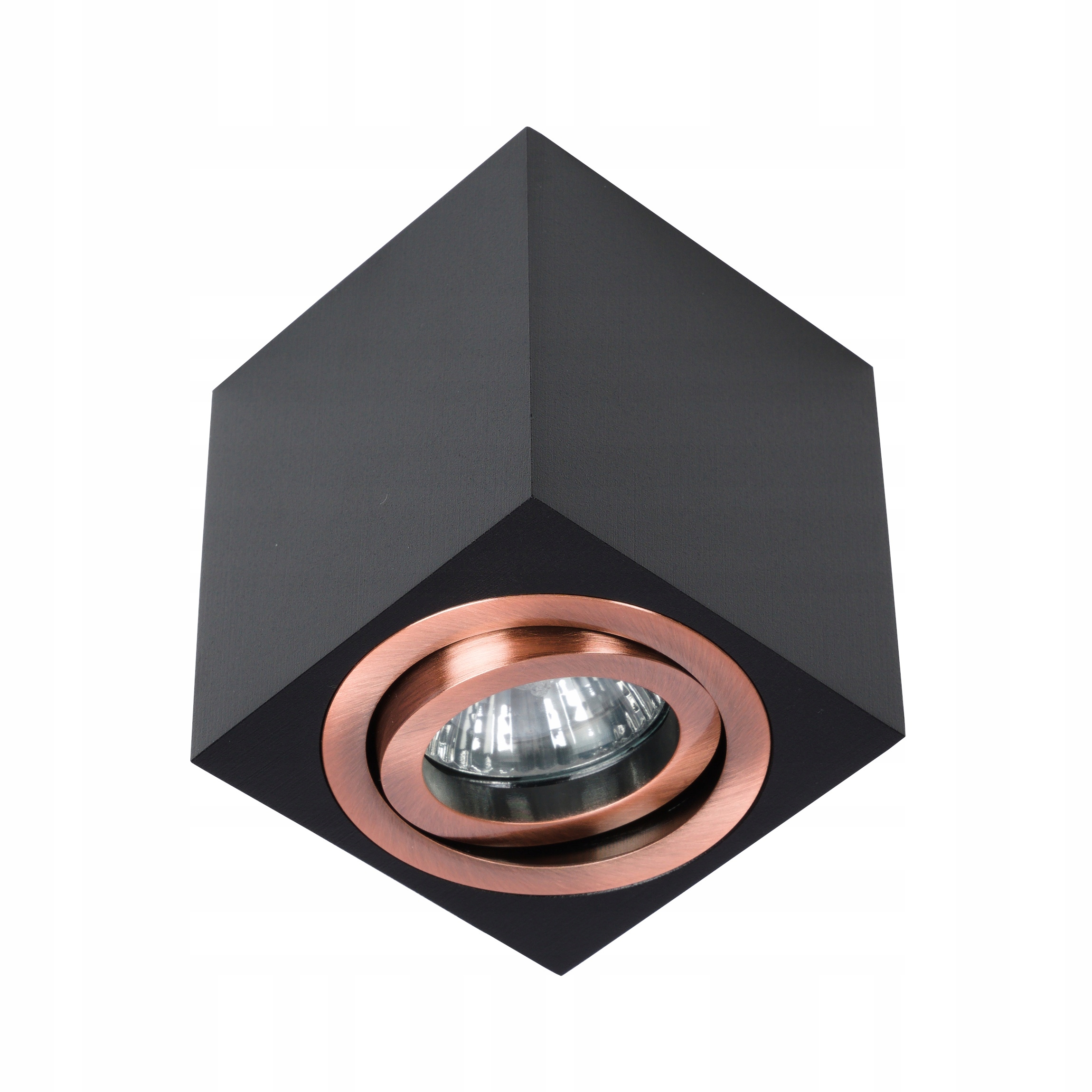 Svítidlo Čtverec Na Omítku Černé Měď GU10 MR16 Černá Měděná)