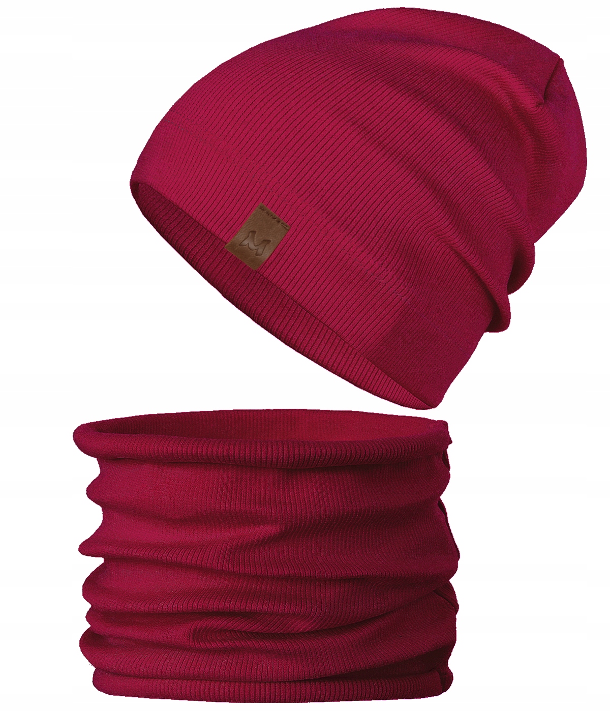 

Komplet Czapka Tuba komin beanie Prążek r. 54-56