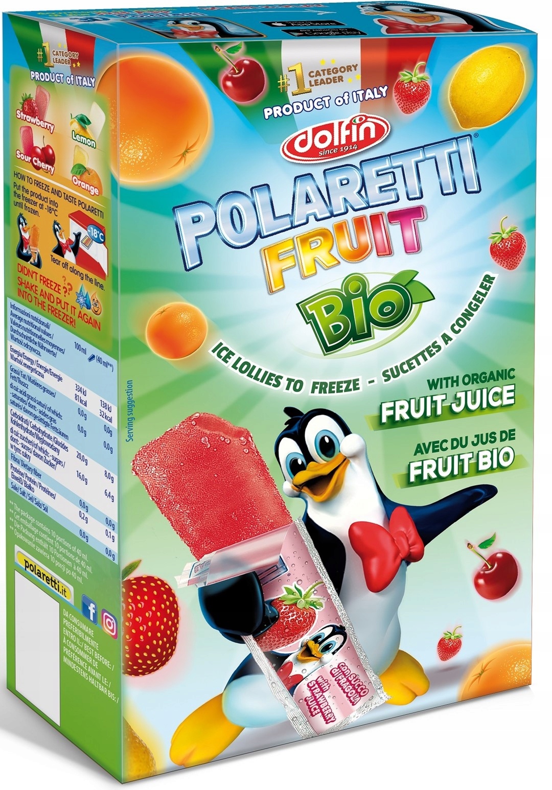Levně 4x Polaretti Fruit Vodová zmrzlina k zmrazení Bio 10 x 40 ml