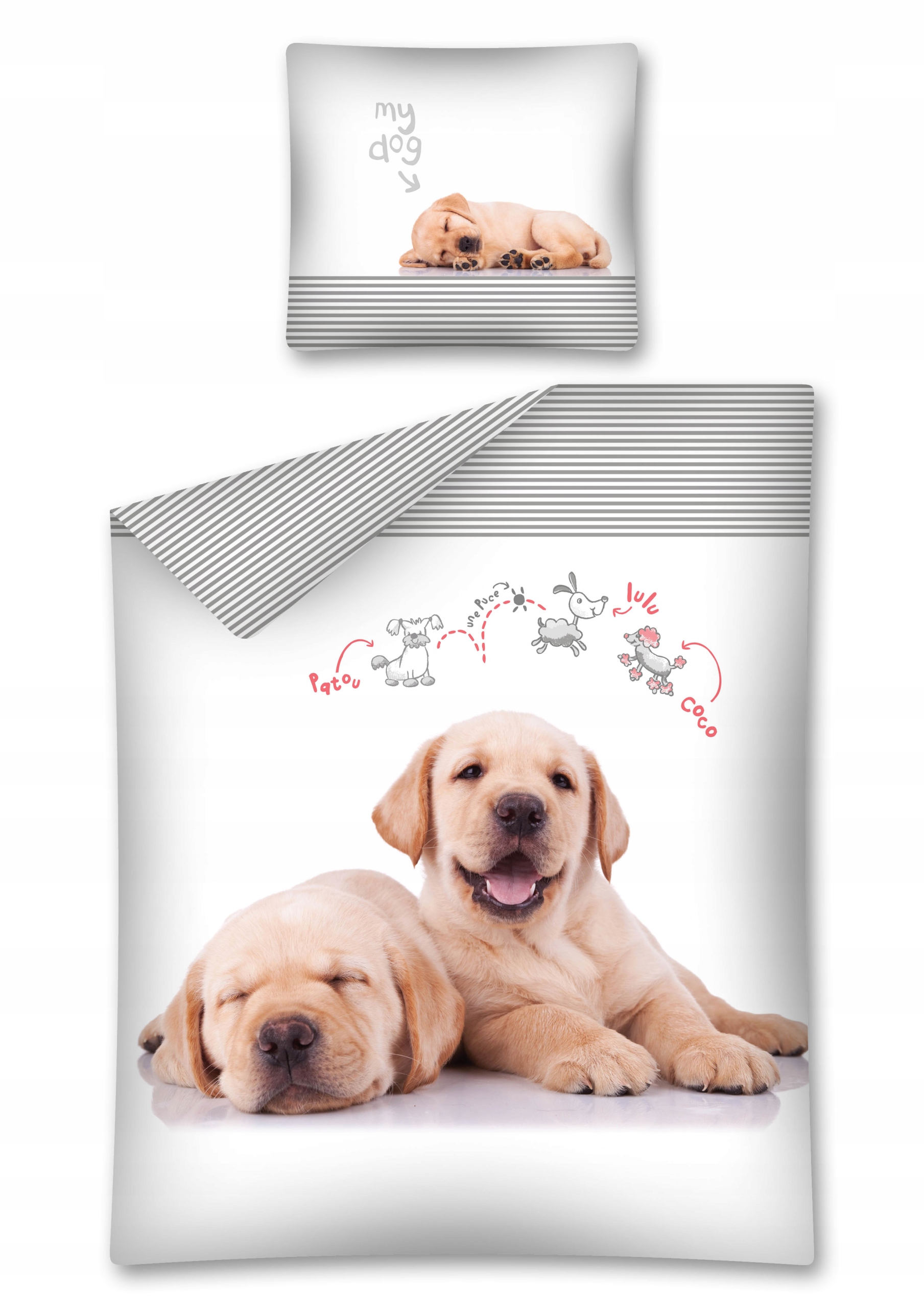 

Pościel 160x200 bawełniana Kot Pies Labrador