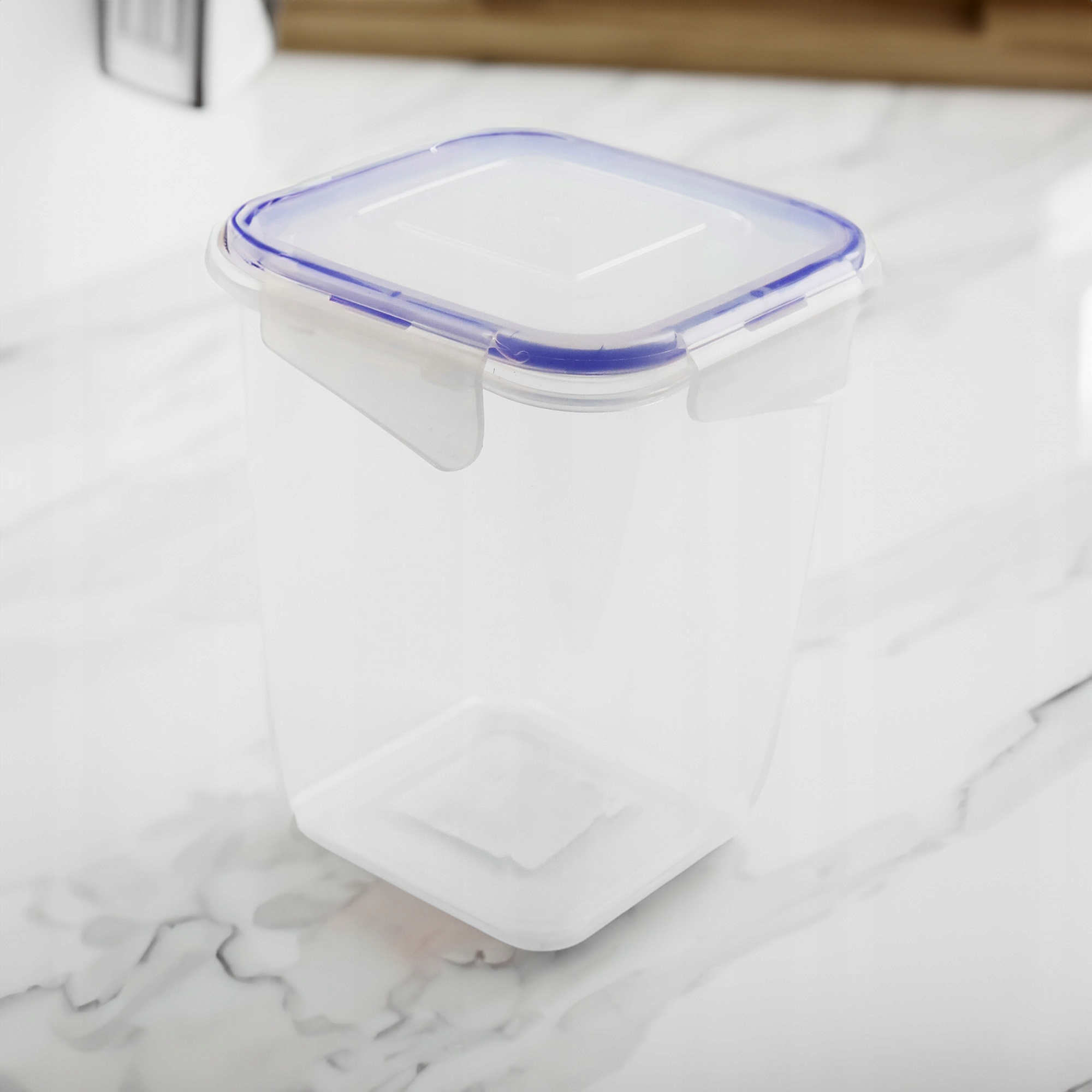 POJEMNIK NA ŻYWNOŚĆ 2L Z KLIPSAMI PRZEZROCZYSTY GŁĘBOKI NA KAWĘ HERBATĘ RYŻ