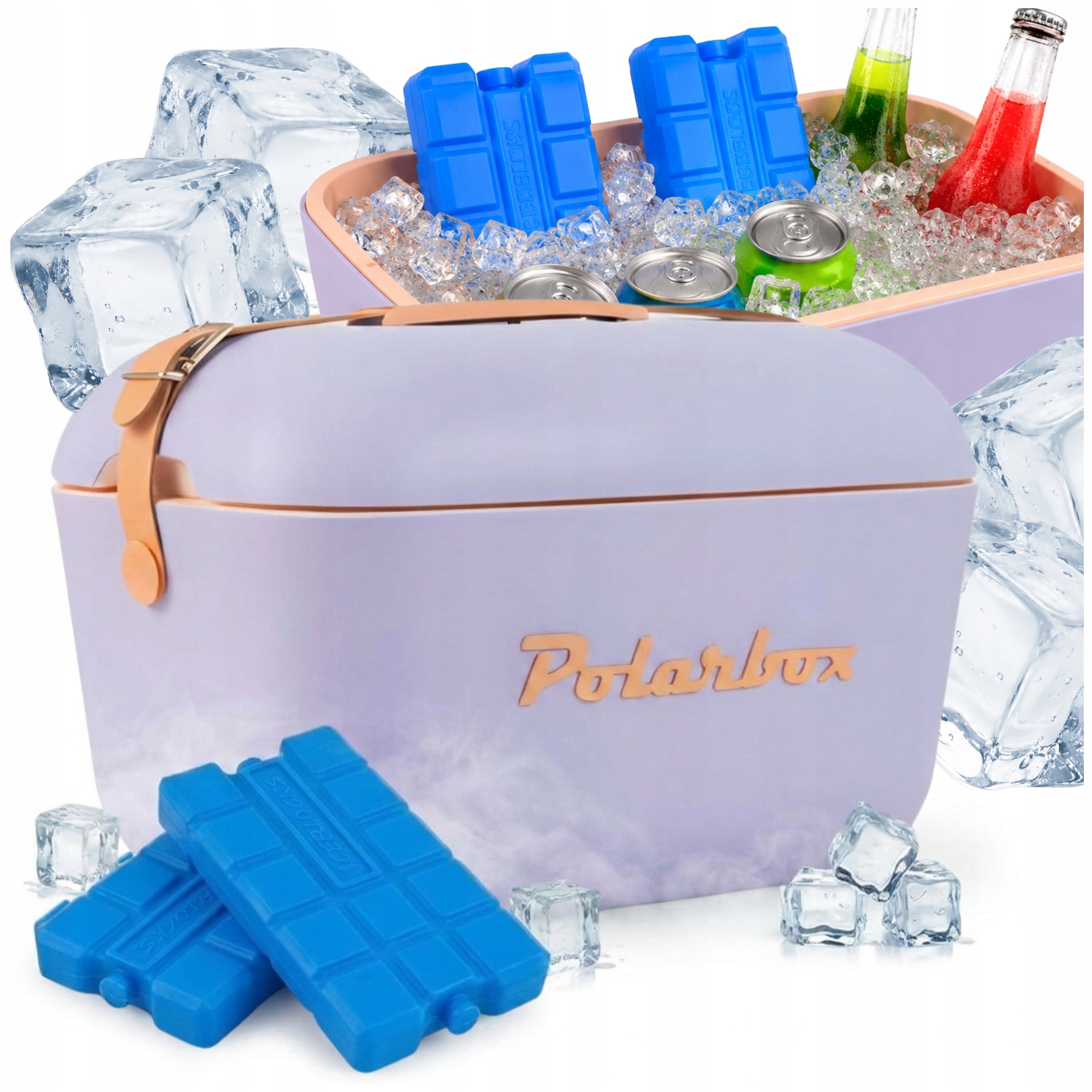 Lodówka Torba Termiczna Retro Polarbox Zestaw 2x Wkład Na Plażę Piknik 20L