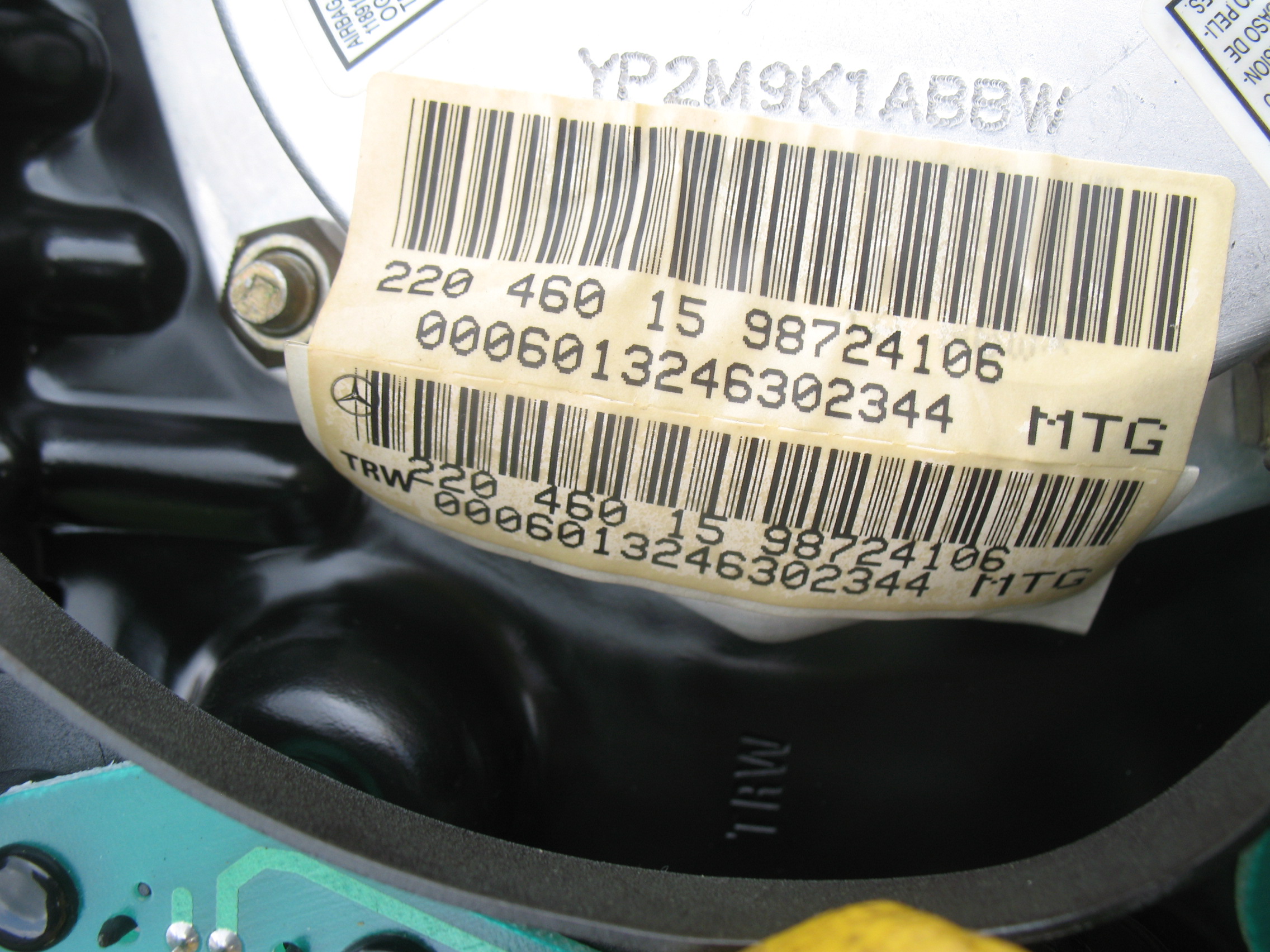 s класс W220 2001 r - консоль Подушки ремни