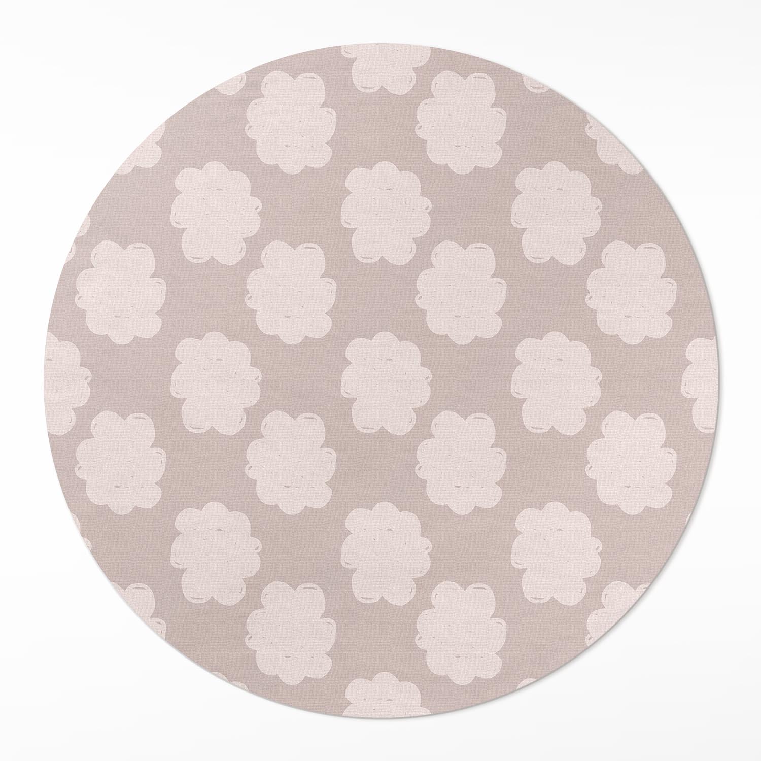 Okrúhly vinylový koberec Rozmer ⌀ 120 cm Maľované obláčiky v pastelových farbách