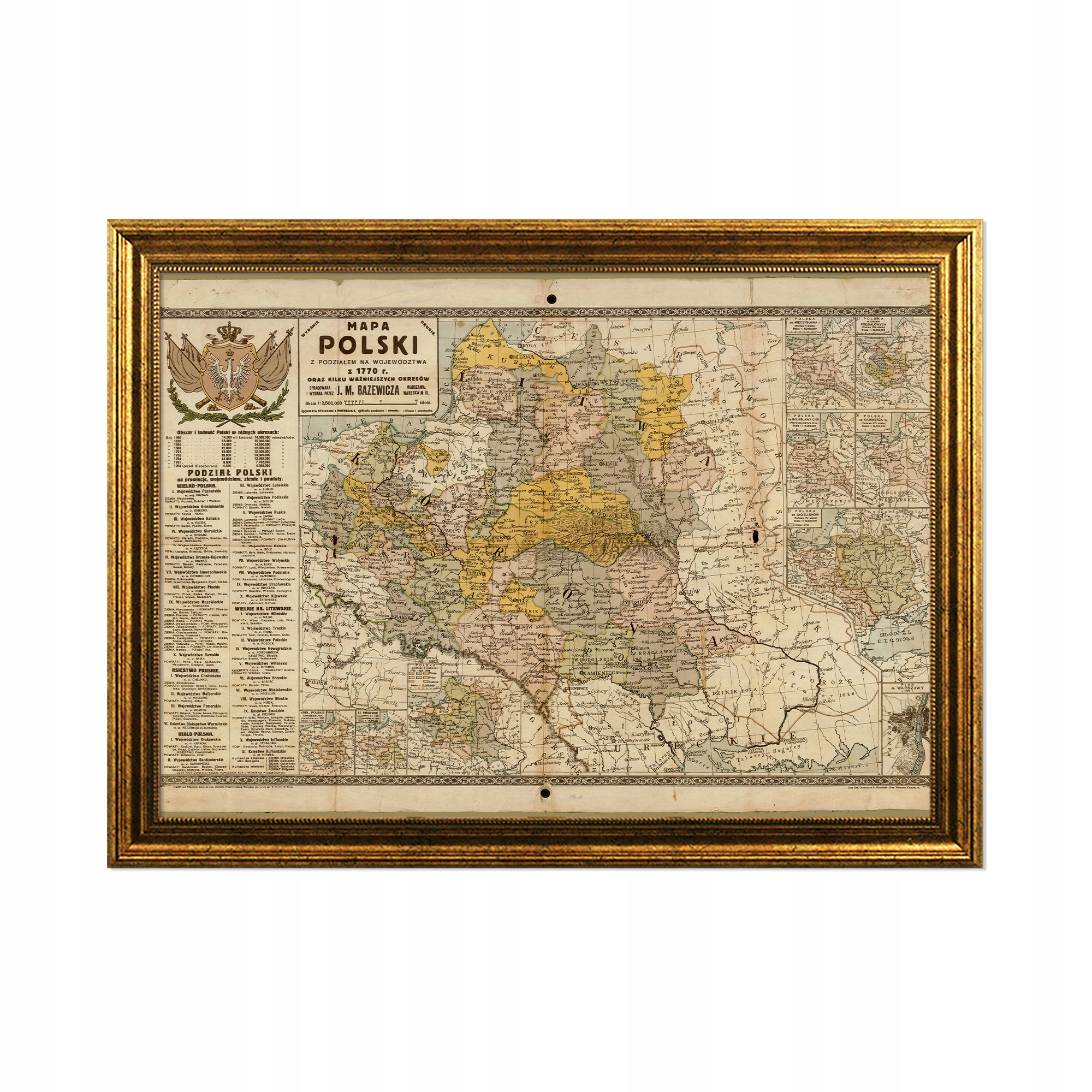 

Mapa Polski Bazewicza z 1770 roku I Rp reprint