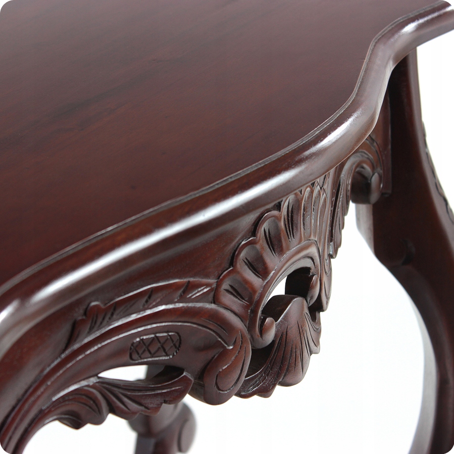 Konsola rzeźbiona stolik przyścienny z mahoniu Kolor mebla cappuccino