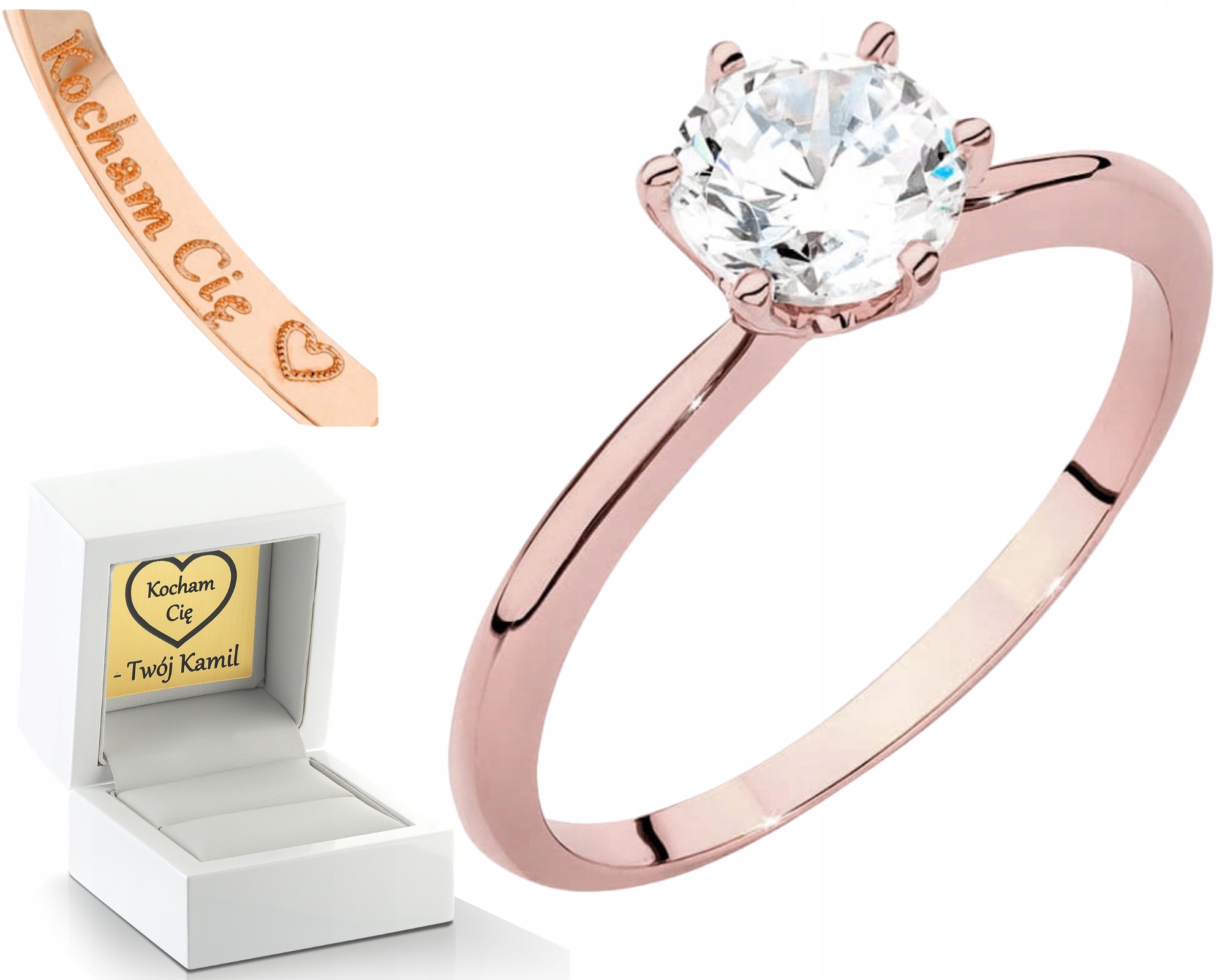 Růžové Zlato Prstýnek Briliant Lab 1,00 Ct Klasika Drť 585