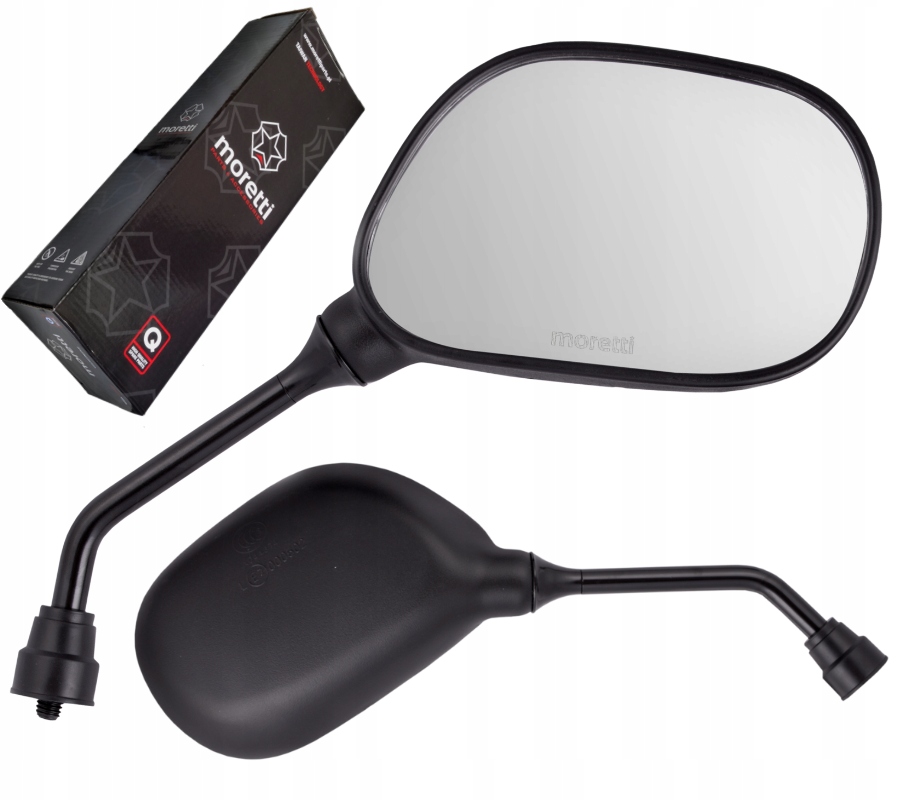 LUSTERKA SKUTER MOTOROWER CZARNE M8 130x80mm R+R