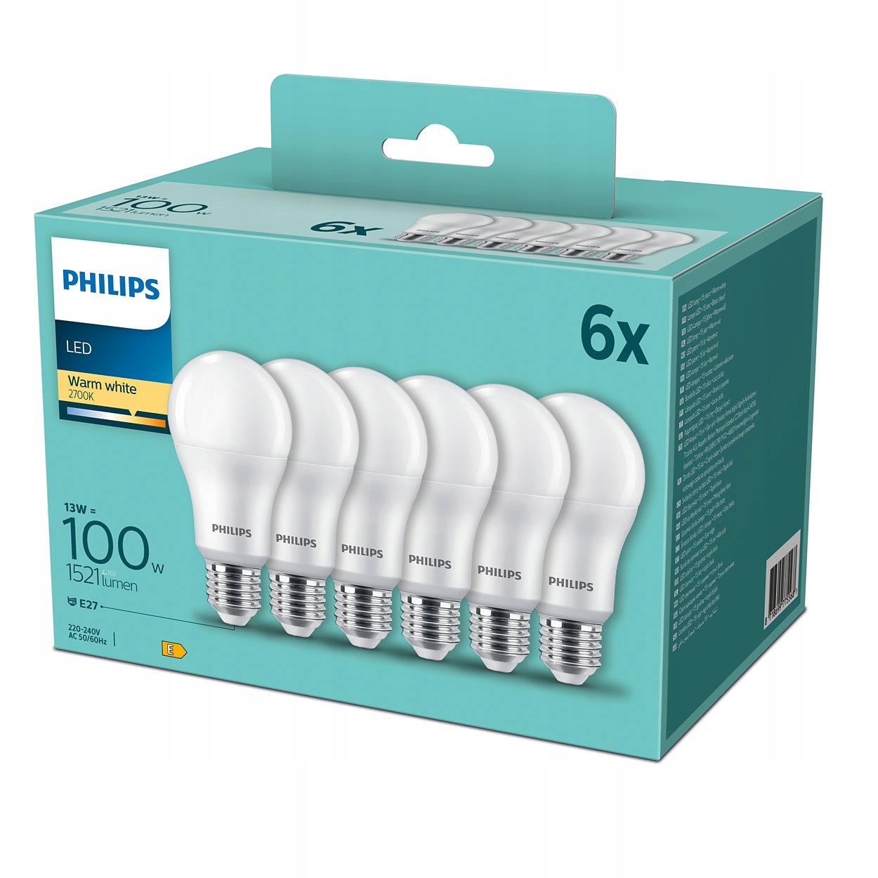 

6x Żarówka Led E27 A67 13W 100W 1521lm Philips