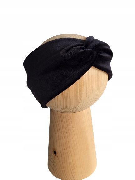 

Opaska Przeplatana Welur Supeł, Czarny, 52-55cm