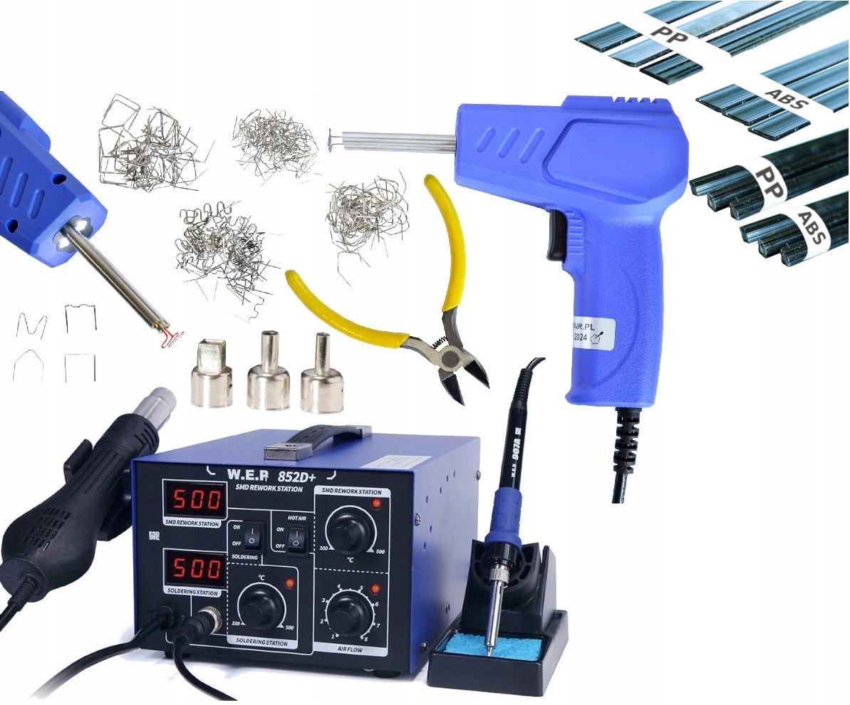 ZSZYWACZ PLASTIKU ZSZYWARKA SPAWARKA WEP 852D+ +Zestaw Tworzywo 3xDysze