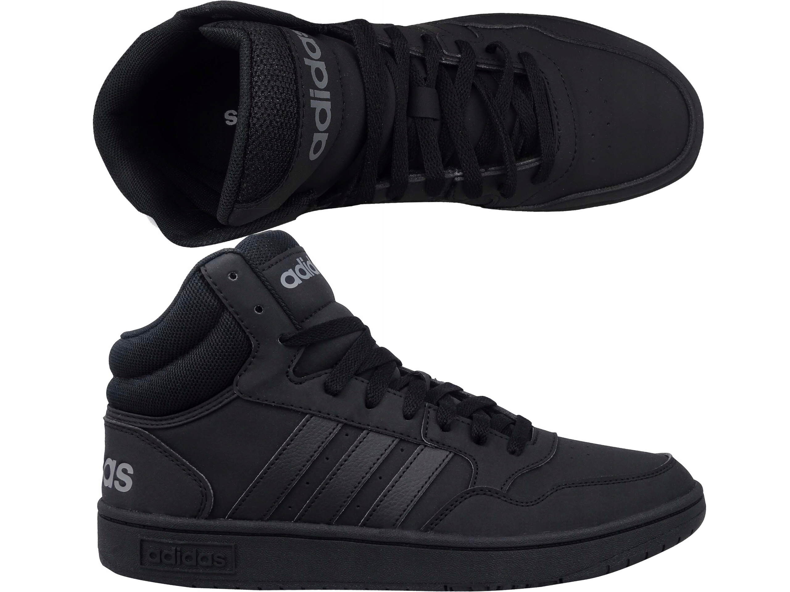 ADIDAS HOOPS MID GV6683 BUTY TRAMPKI MĘSKIE CZARNE Rozmiar 43 1/3
