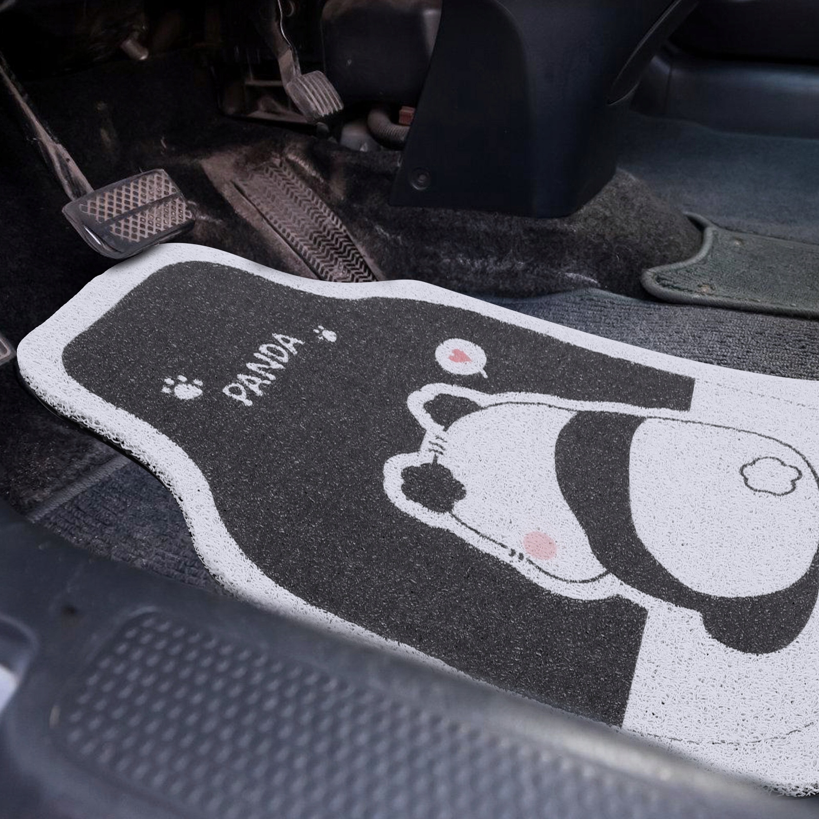 MATA PODŁOGOWA Z NADRUKIEM PANDA PRZEDNIA MATA PODŁOGOWA SAMOCHODU GUMOWA Marka bez marki