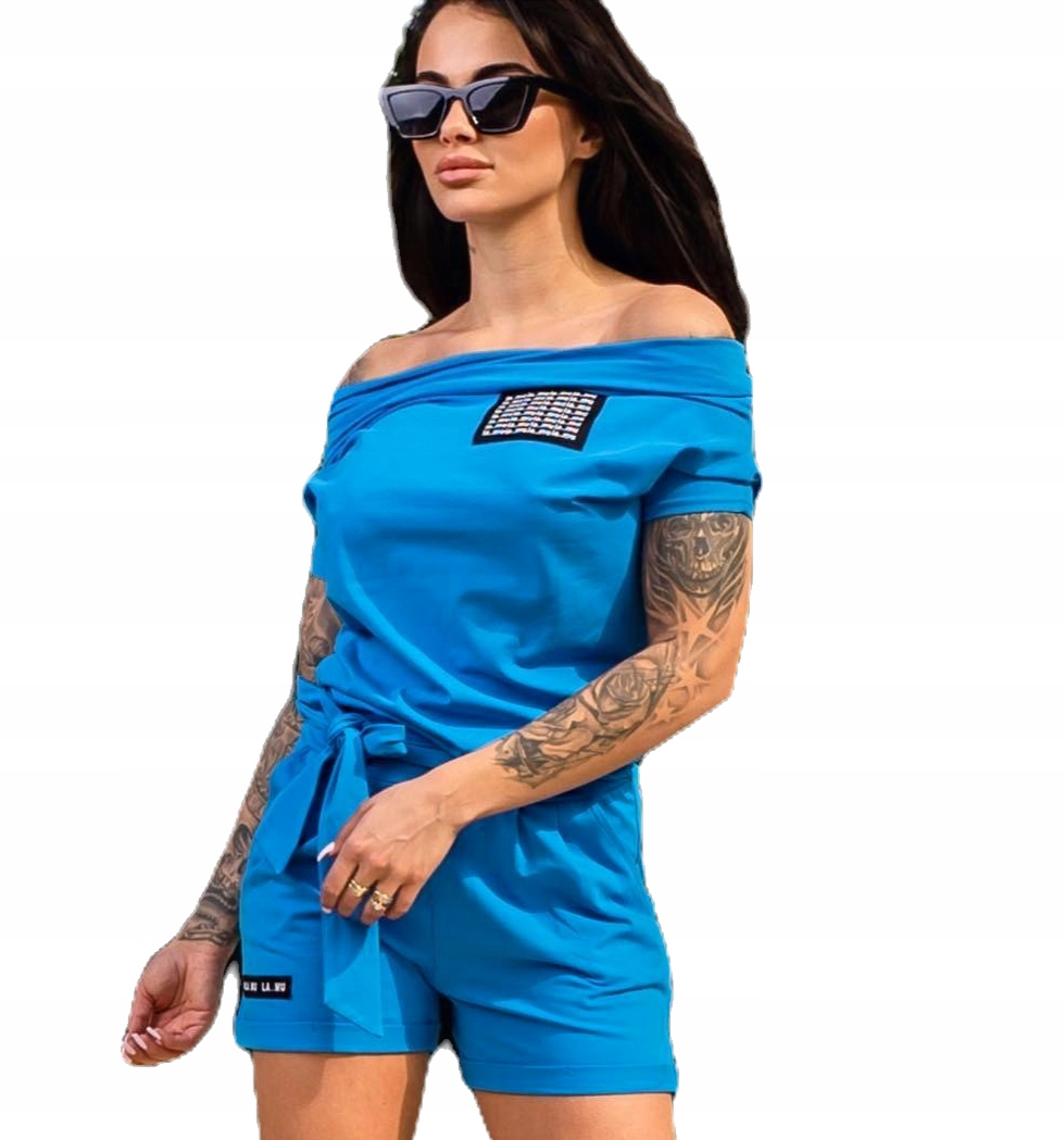 Letní bavlněné overaly La..mu Mula Chrpa L/XL -3