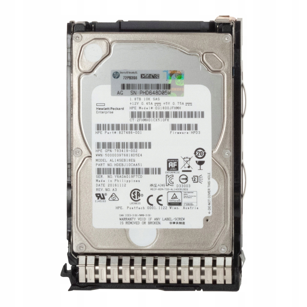 Hp 791055-001 827486-001 1.8TB 10K 128MB SAS-3 2.5'' EG1800JFHMH