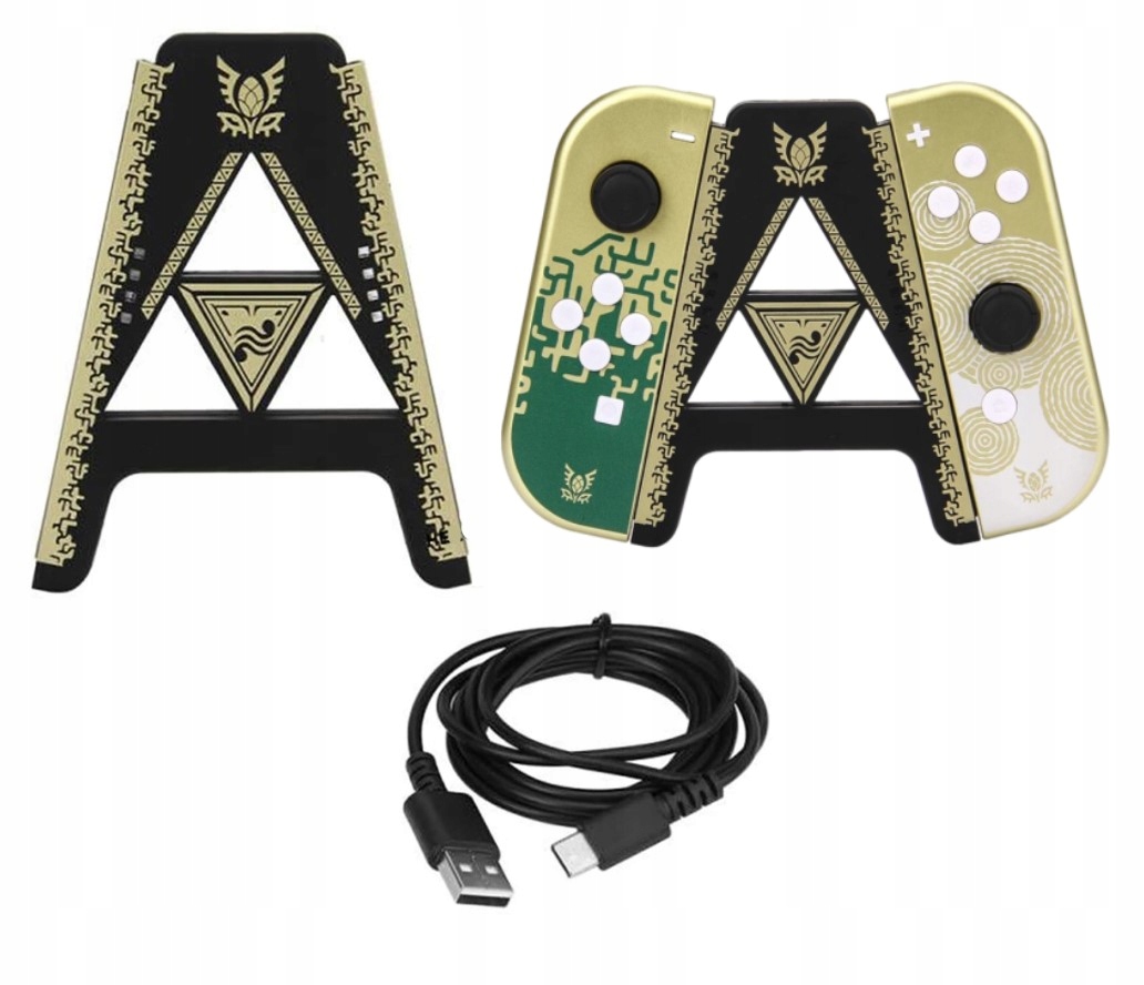 Uchwyt Joy-con Grip Ładowarka Do Nintendo Switch Oled Pad Zelda Czarny