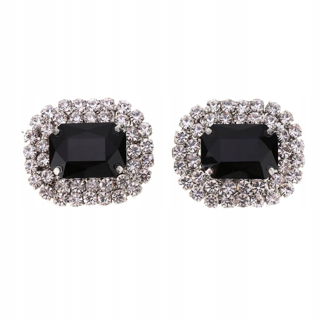 Elegancka Klamra Do Butów Rhinestone Crystal s Do Butów Ślubnych Czarna
