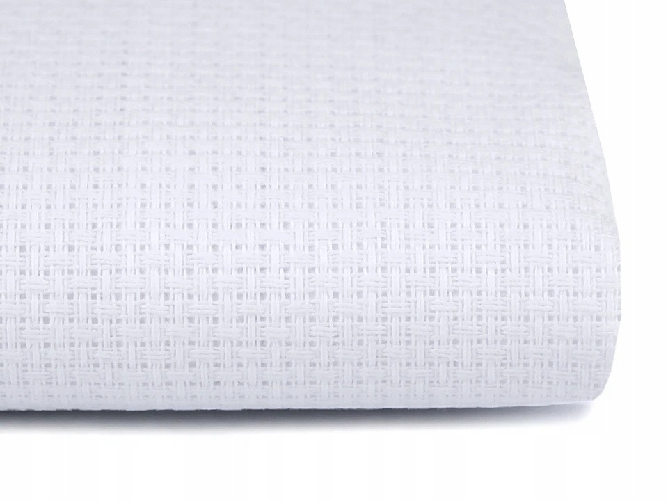 Vyšívací kanva, šířka 140 cm, hustota 46 oček/10 cm, bílá, prodej po 1 metru