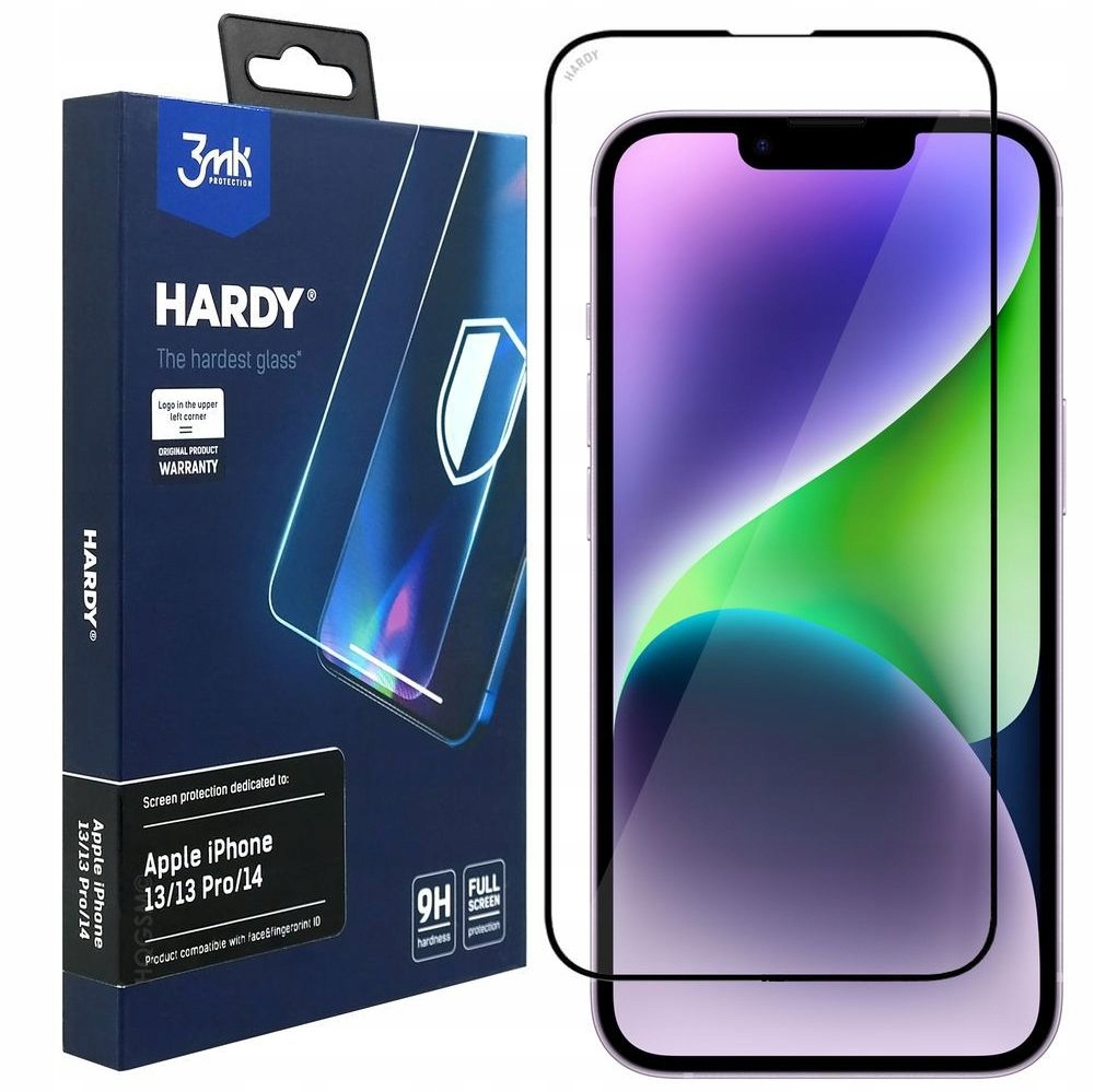 Szkło Hartowane 9H 3mk Hardy Premium do iPhone 13 13 Pro/ 14, szybka