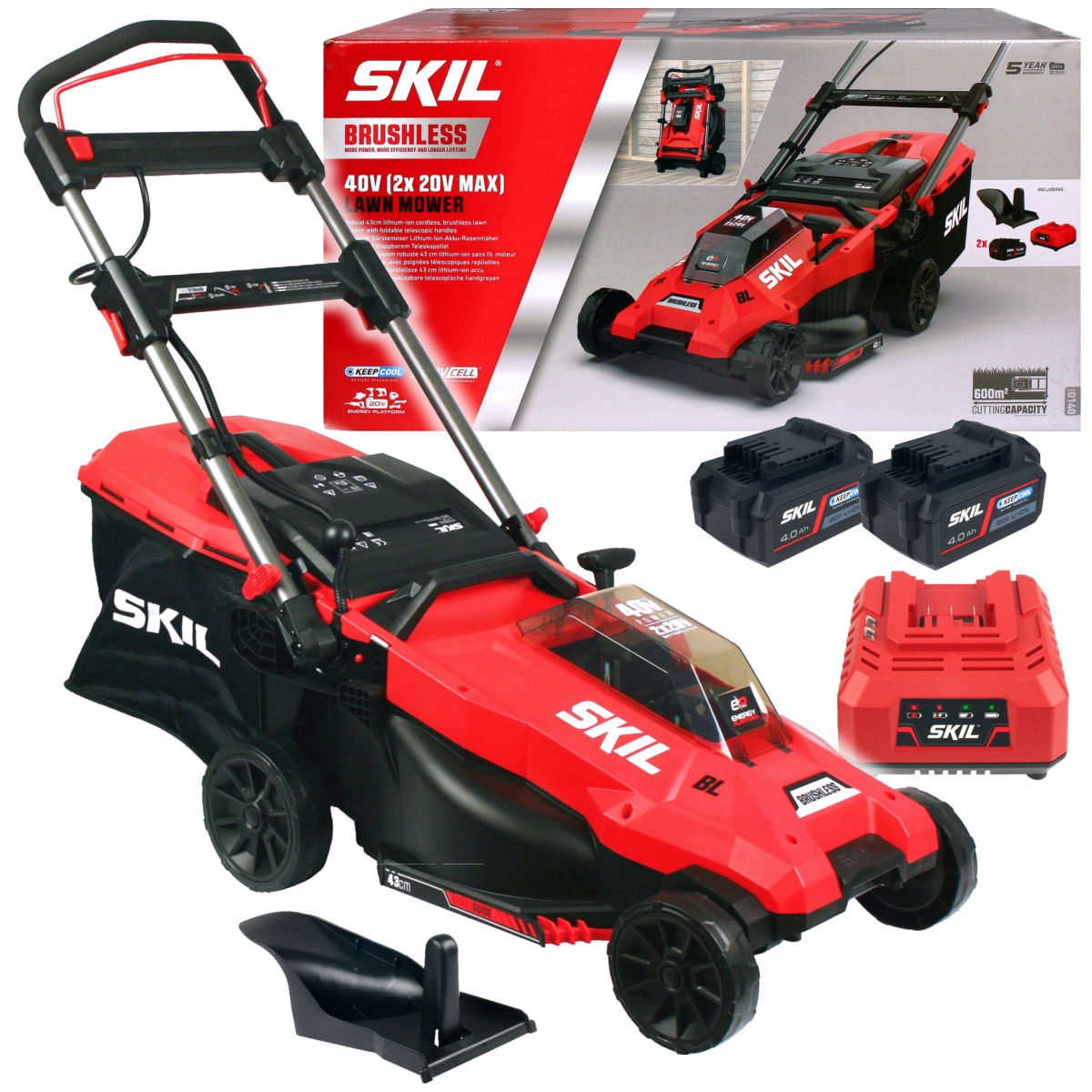 

Kosiarka Akumulatorowa 43cm 40V 0140 Skil 2x4,0Ah