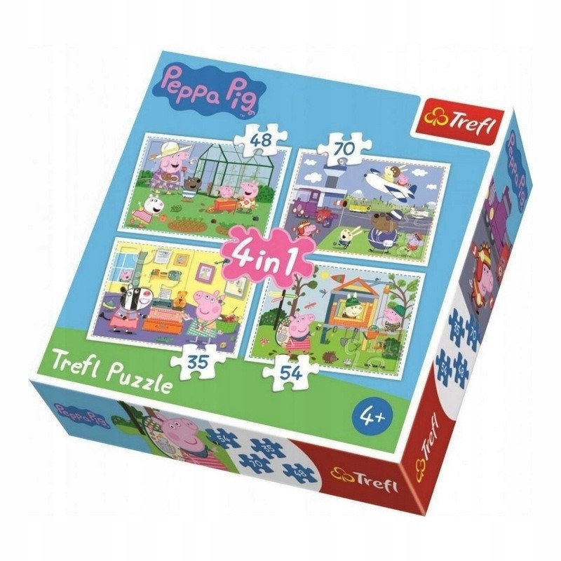 

Puzzle 4W1 Trefl Wspomnienia Z Wakacji Świnki Pepp