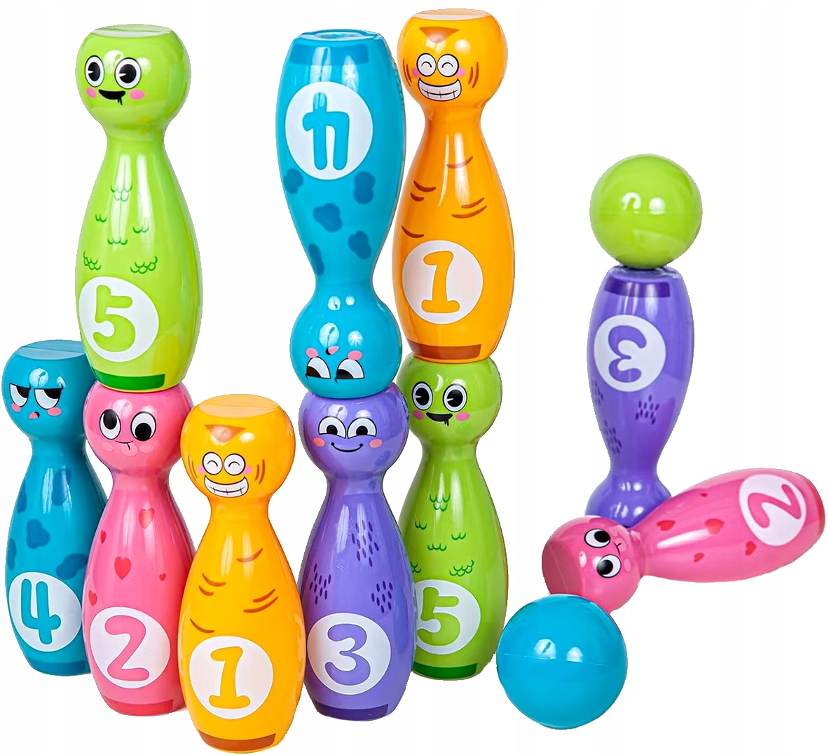 GRA ZRĘCZNOŚCIOWA W KRĘGLE ZESTAW DO GRY W KRĘGLE 10 KRĘGLI 2 KULE BOWLING