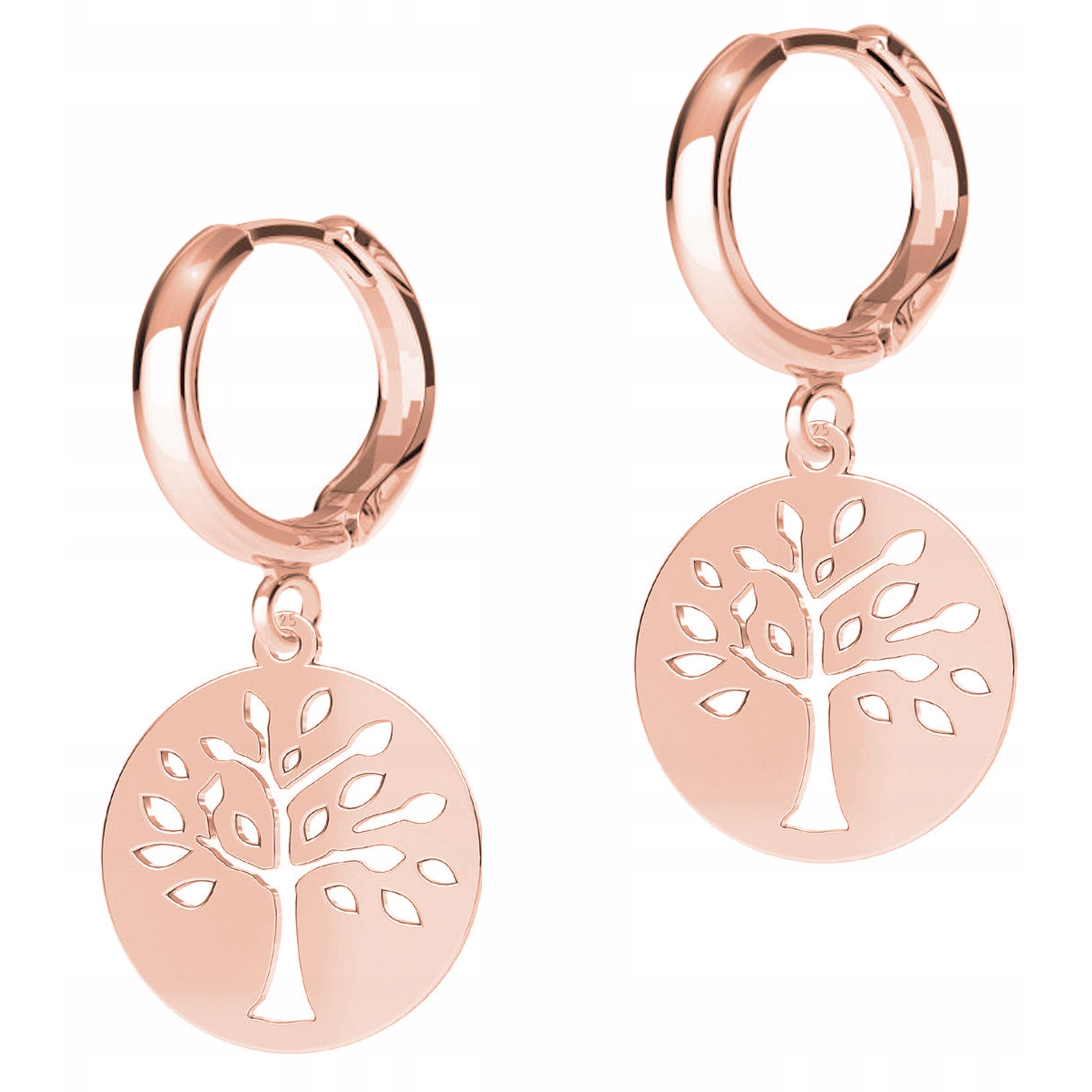 Náušnice Pozlacené Strom života Kulatý plech Ažur Stříbro 925