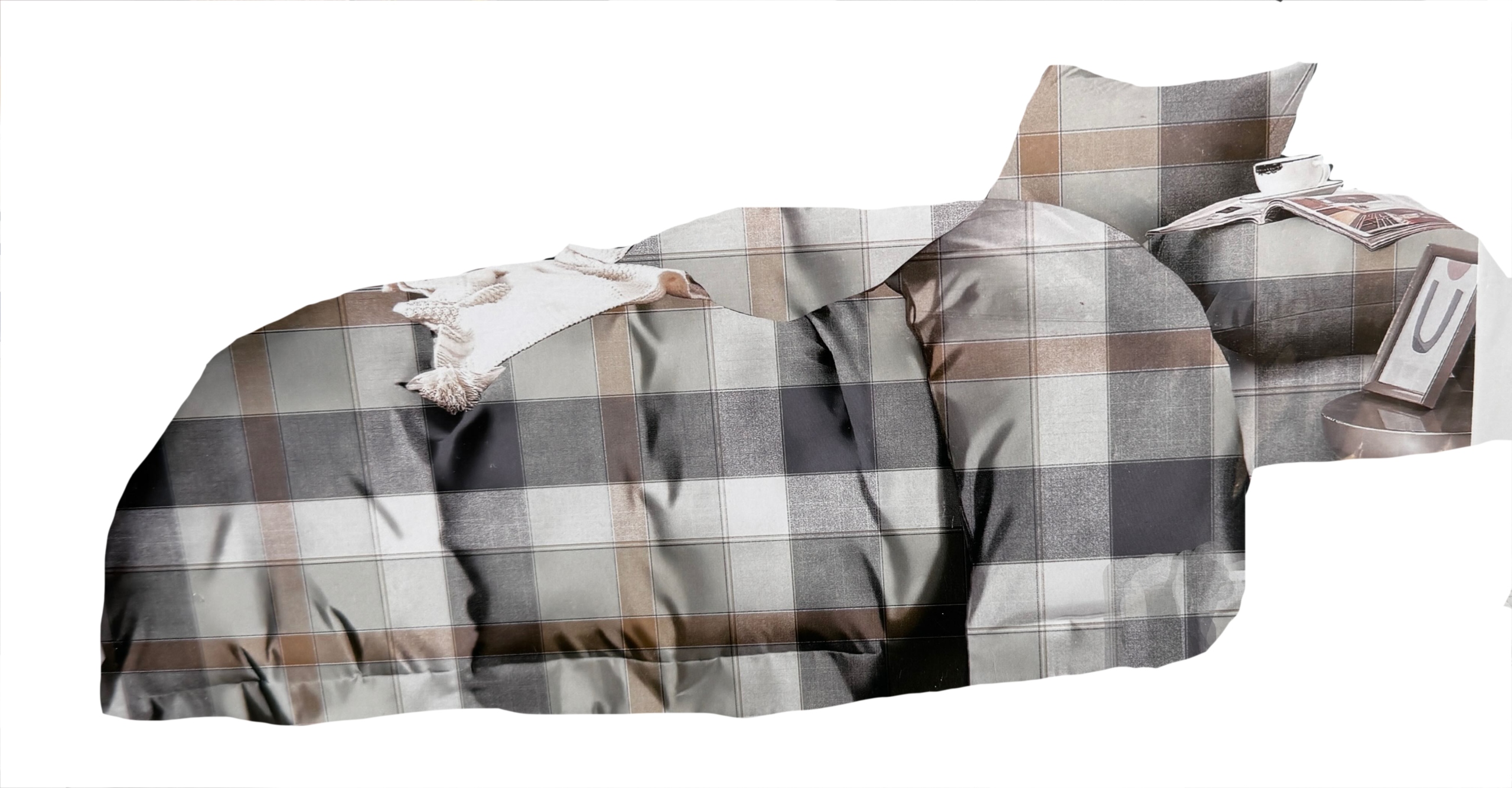 Povlečení 160x200 Bavlna Saténová 100% Povlečení Sada Povlečení Mřížka