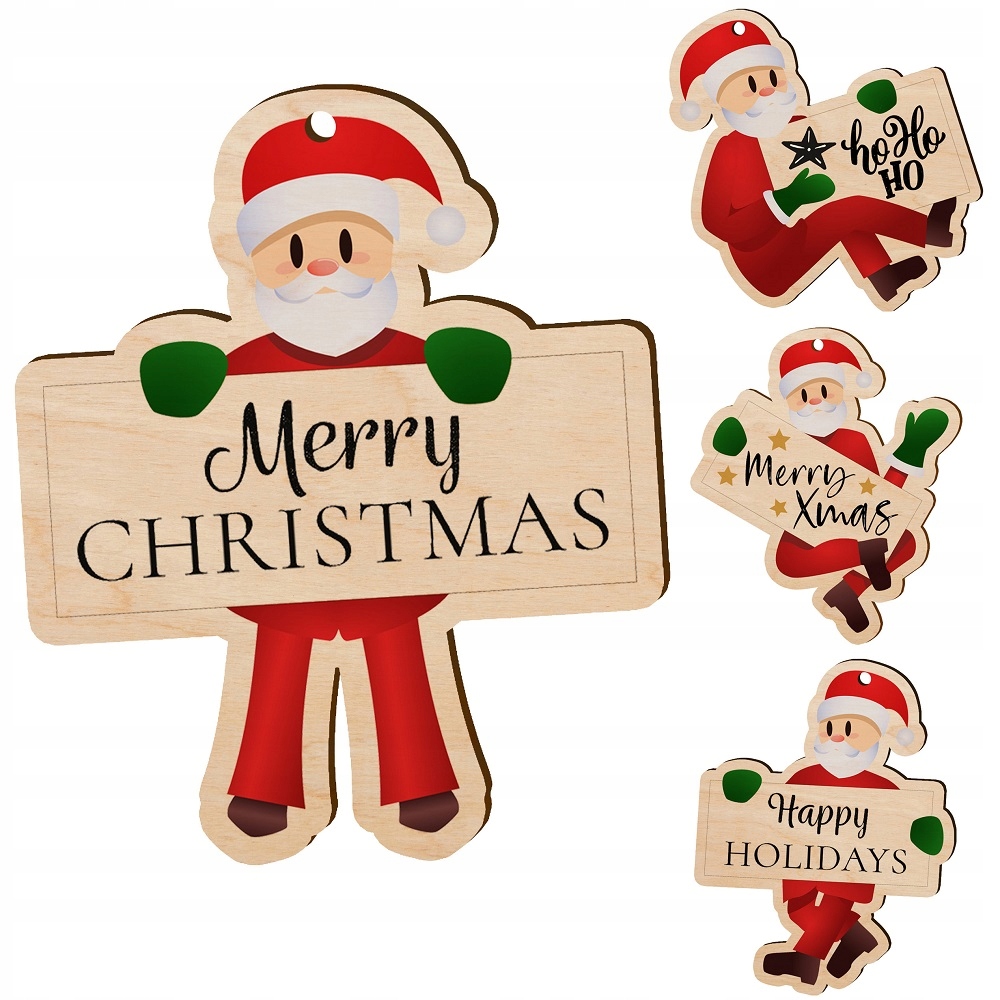 

Bombki na choinkę zawieszka Święty Mikołaj 4 szt