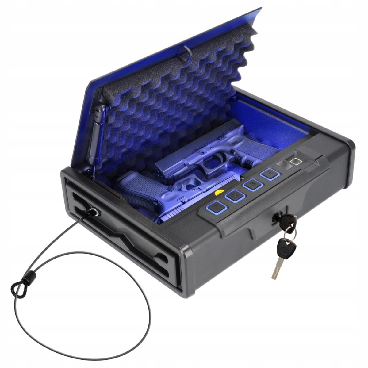 Sejf kufer na broń z zamkiem biometrycznym Brihard Portable Pistol Biometri