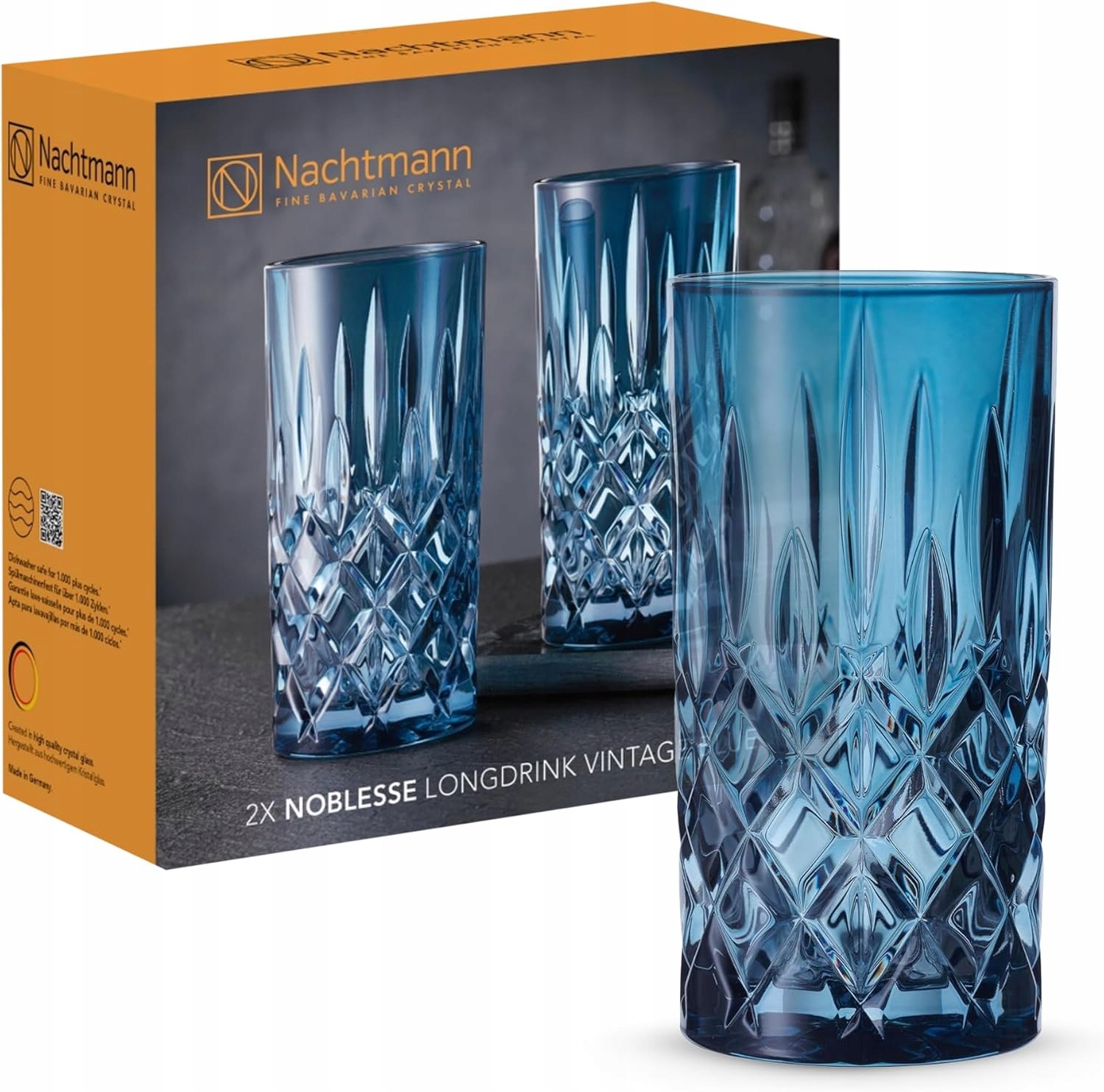 Sklenice Nachtmann Longdrink 395 ML Křišťál Vintage Blue 2KS