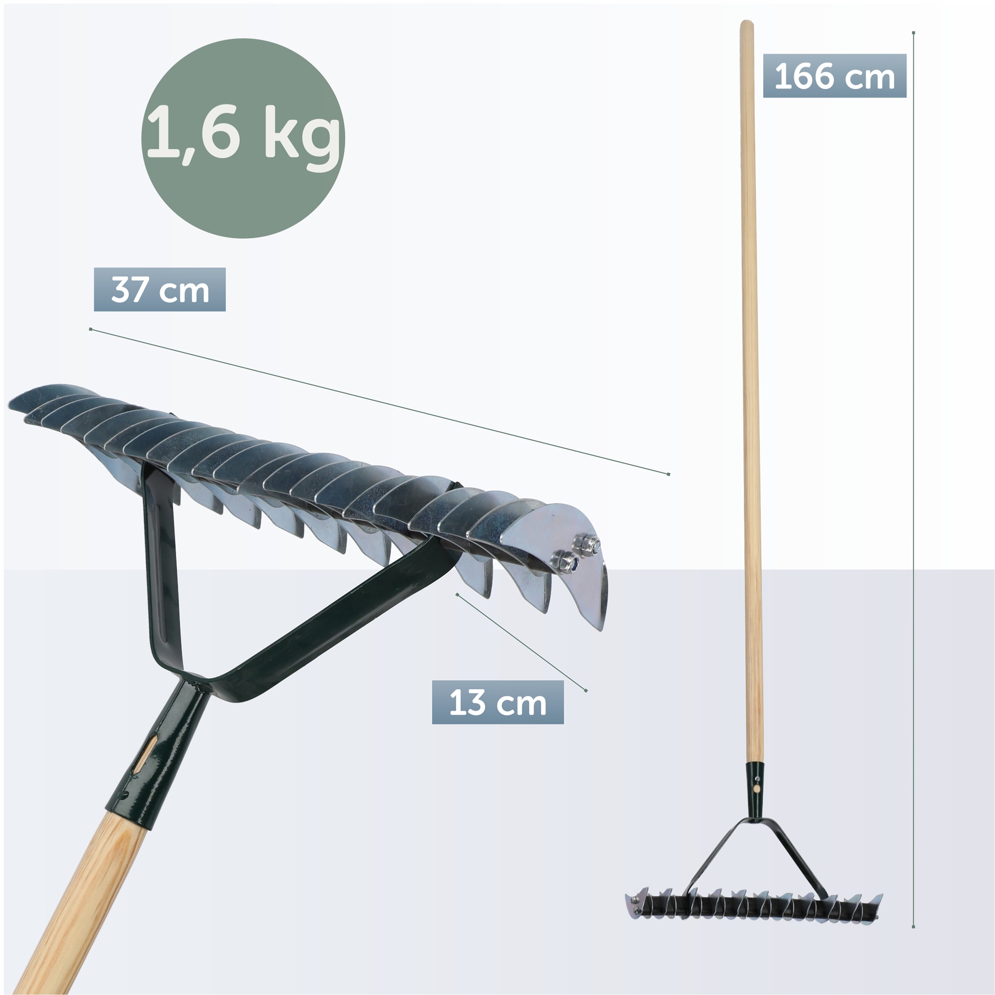 AERATOR WERTYKULATOR DO TRAWY RĘCZNY KOLCE 170 cm Szerokość robocza 37 cm